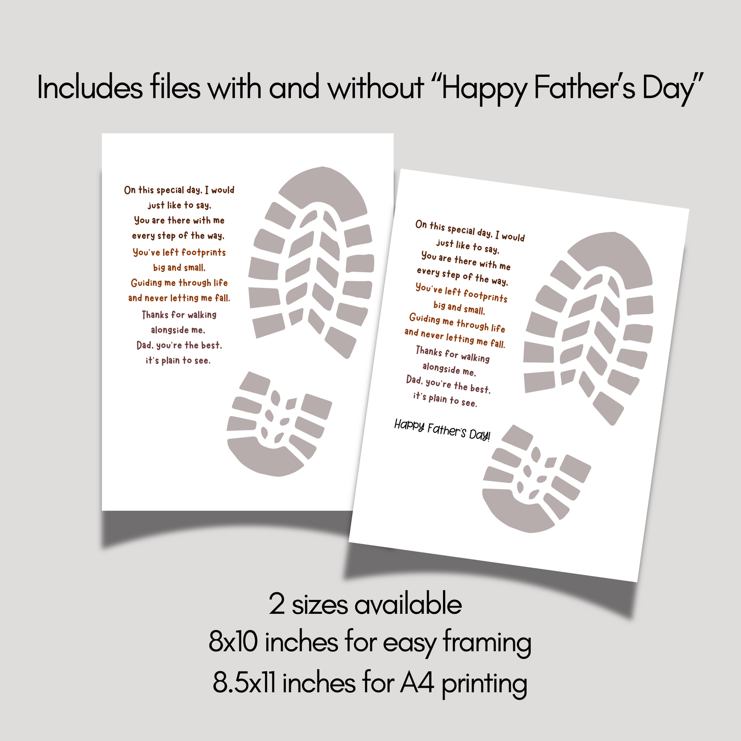 Father's Day Footprint Craft for Kids Printable, DIY Dad Card Boot Art Activity Birthday Gift from Baby Toddler Preschool Daycare Children
