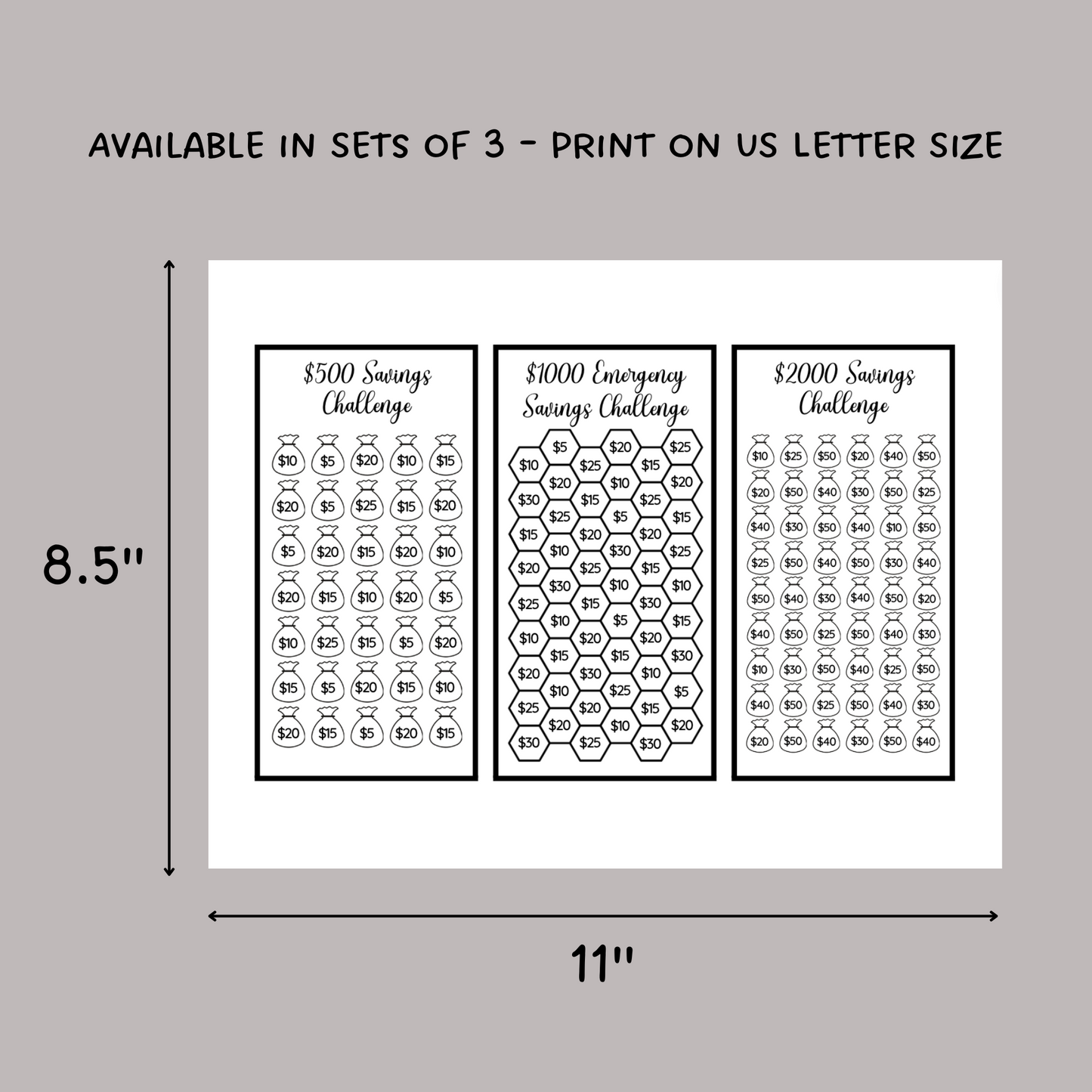 Savings Challenge Printable, A6 Budget Binder Money Challenge Cash Envelope Insert