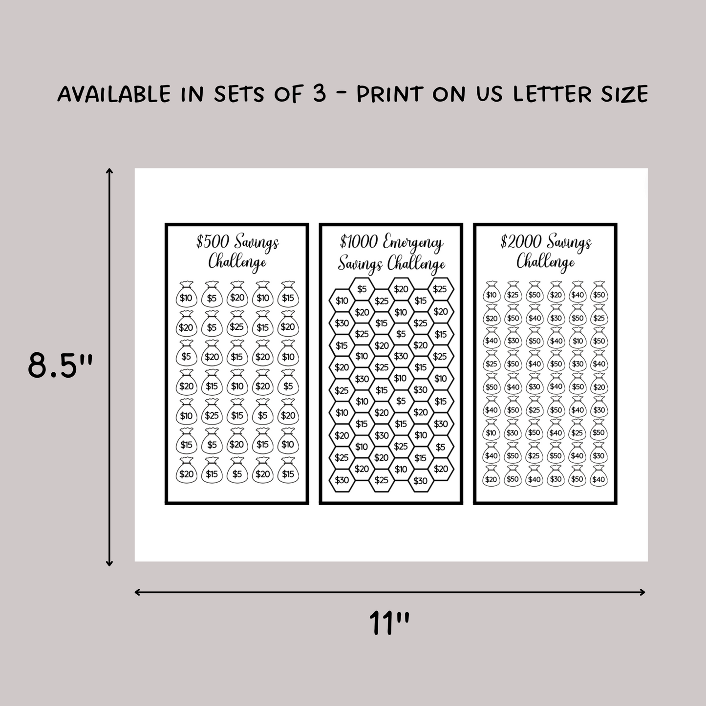 Mini Money Savings Challenge Tracker Printable, A6 Budget Binders Envelope Insert