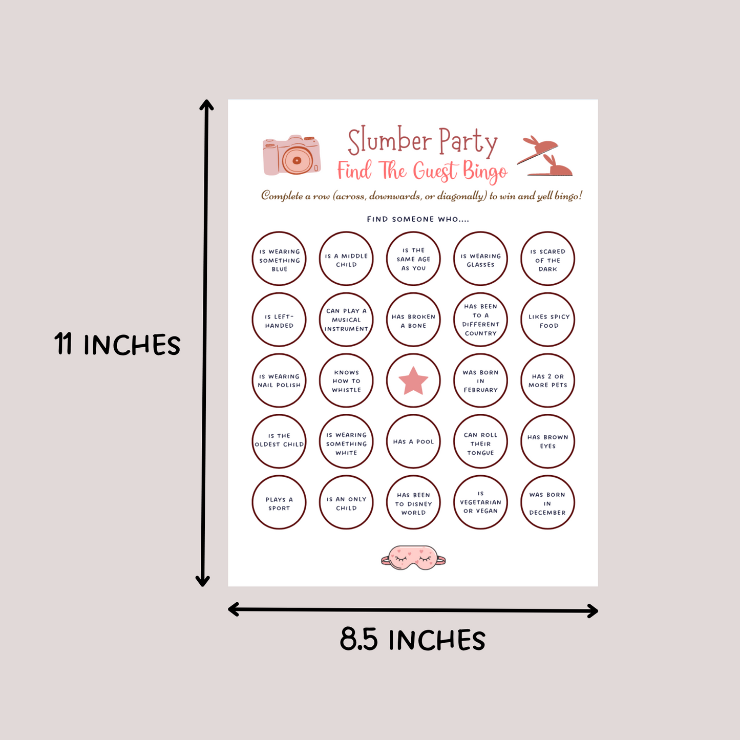 Slumber Party Games Printable, Tween Preteen Sleepover Activity Ideas