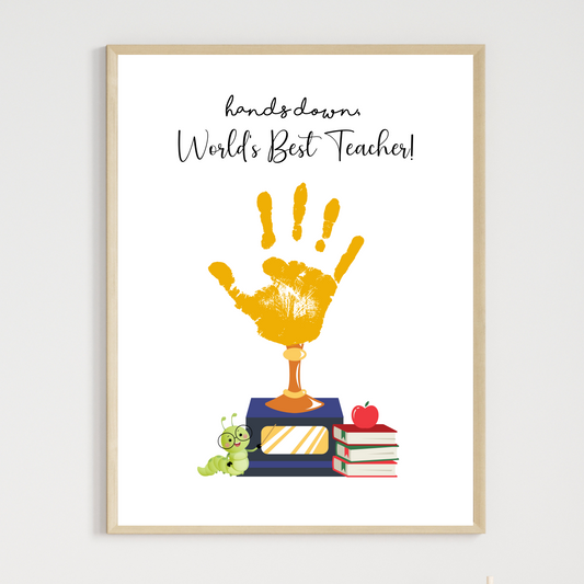 Teacher Appreciation Handprint Craft Printable, End of Year Gift Art from Kids