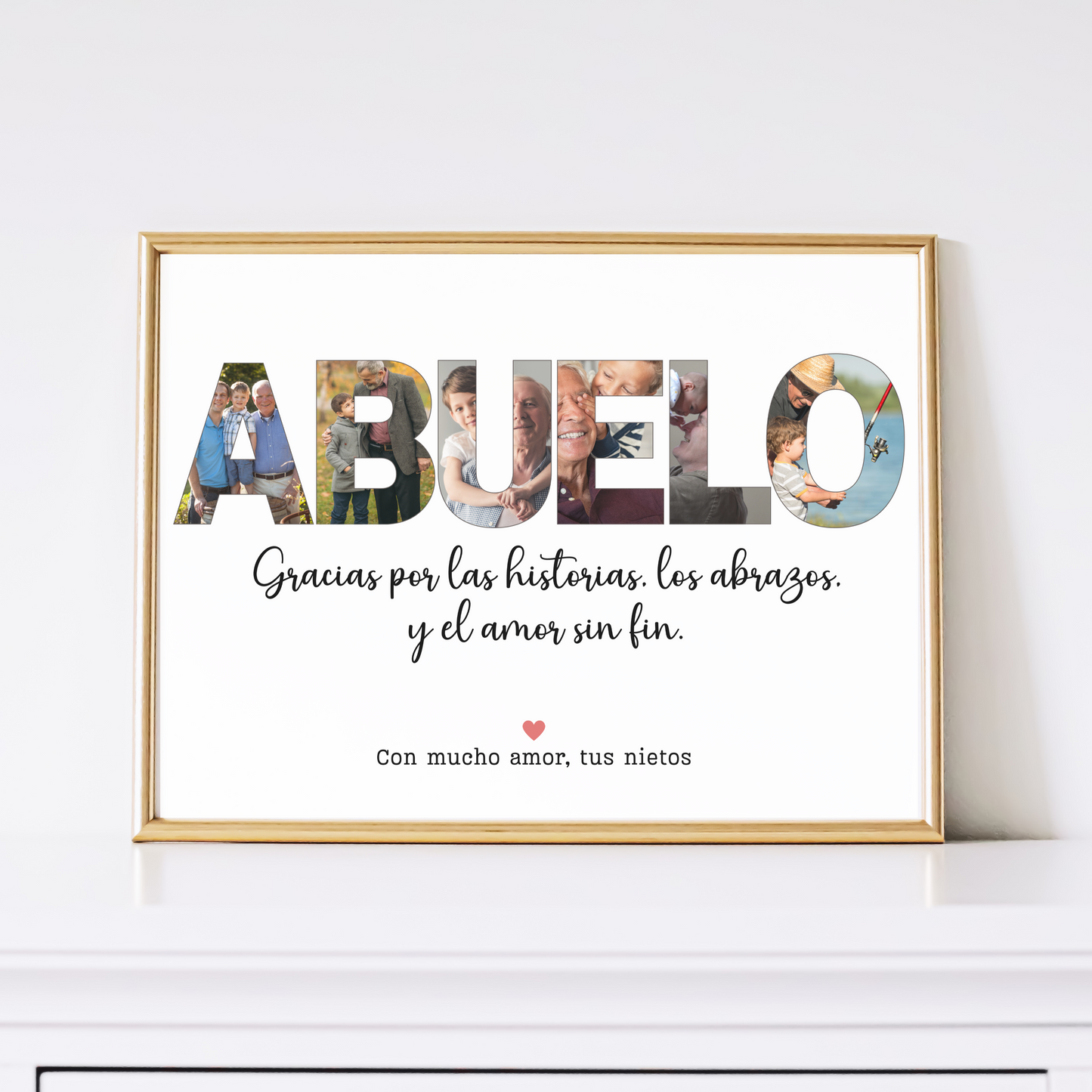 Custom Abuelo Photo Collage Printable, Personalized Grandpa Gift from Grandkids