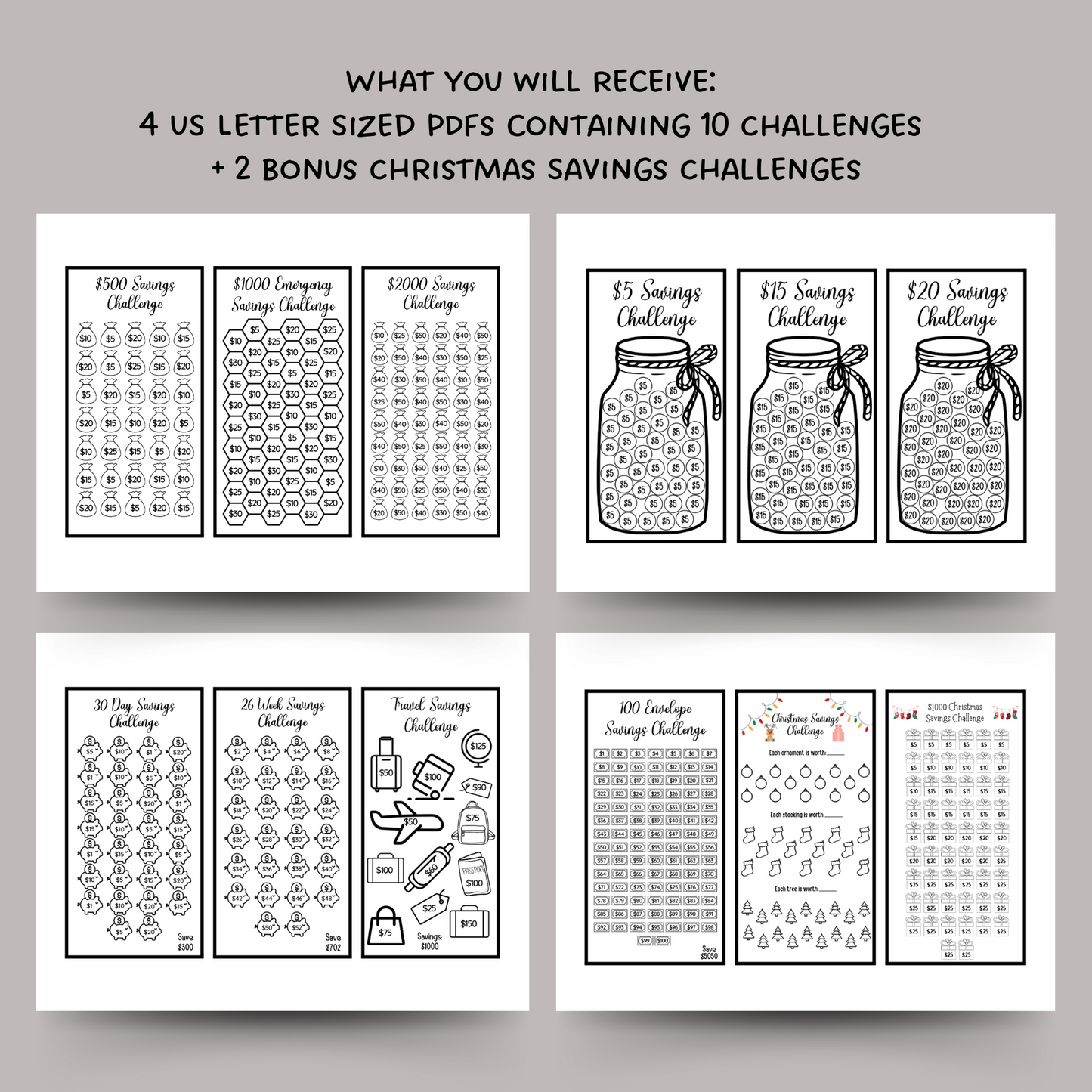 Savings Challenge Printable, A6 Budget Binder Money Challenge Cash Envelope Insert
