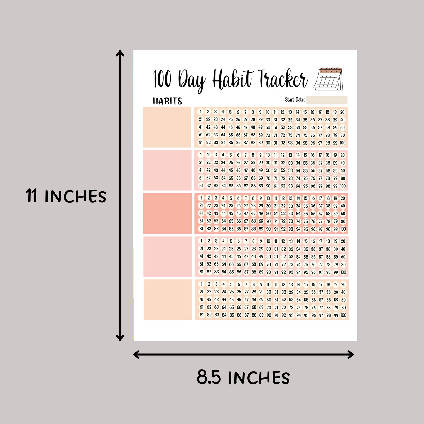 Habit Tracker Editable & Printable, Daily Habit Chart, Goal Planner Log