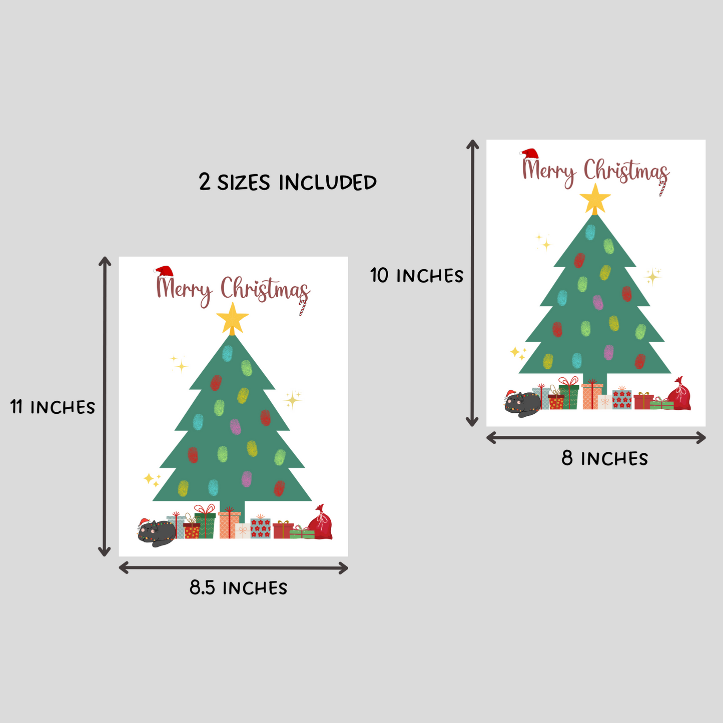 Christmas Handprint Footprint Art & Crafts Printable For Baby, Toddler, Kids