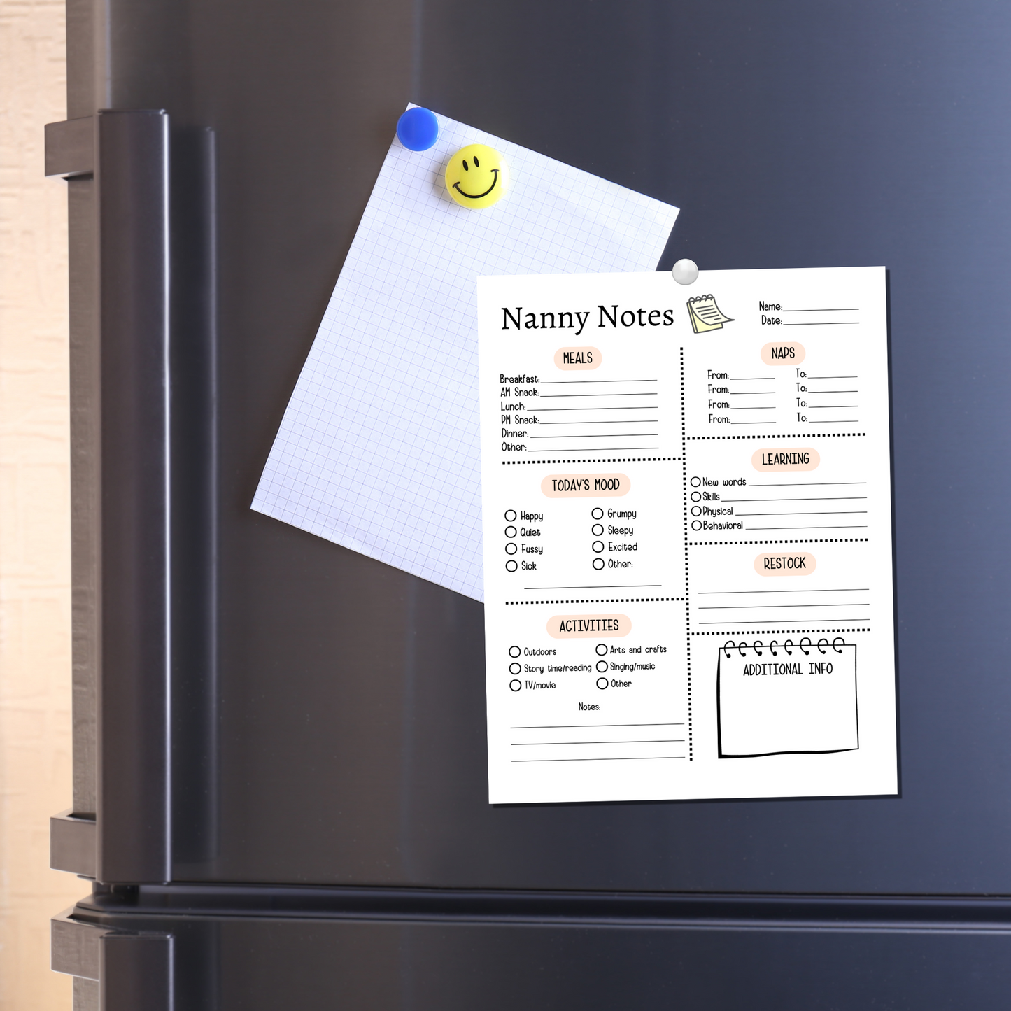 Nanny Notes Printable, Babysitter Information Sheet, Daily Nanny Log, Caregiver Checklist