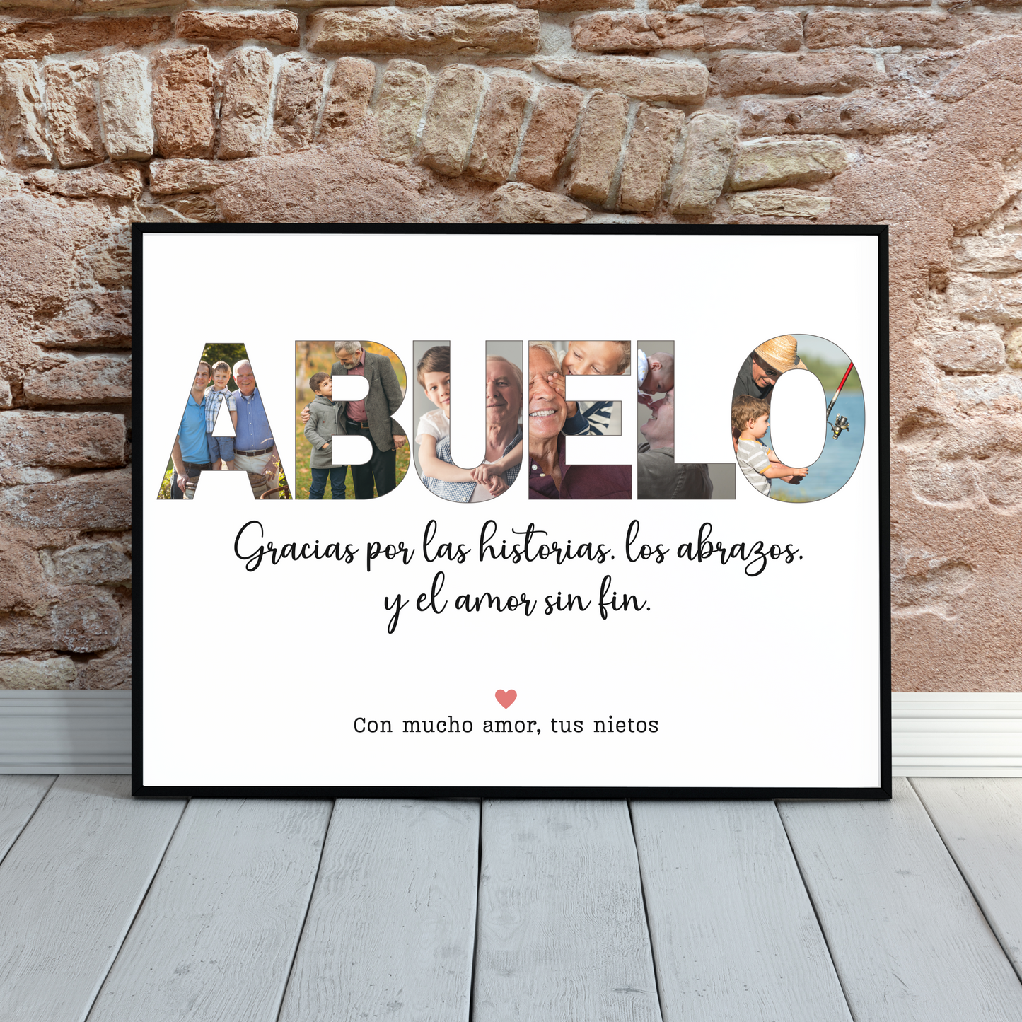 Custom Abuelo Photo Collage Printable, Personalized Grandpa Gift from Grandkids