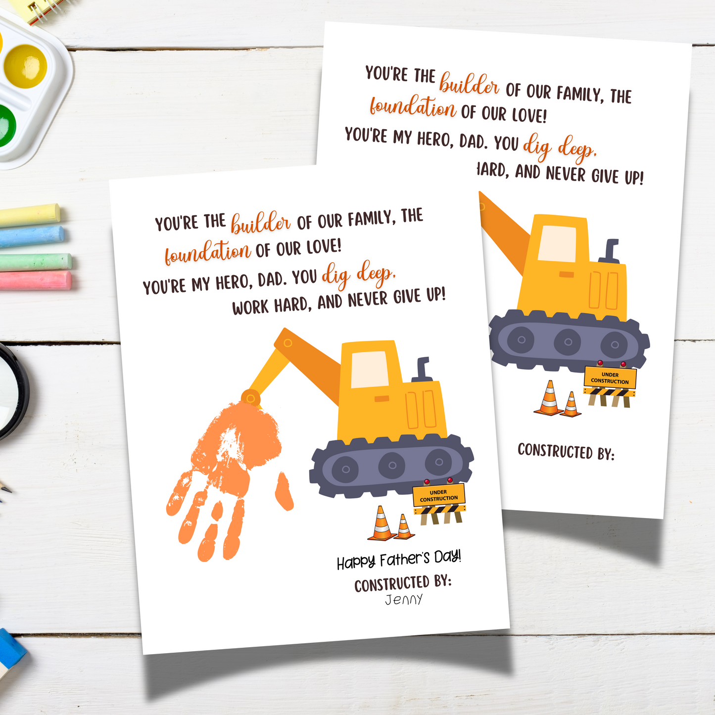 Fathers Day Handprint Craft for Kids Printable DIY Dad Card Hand Art Activity Personalized Birthday Gift from Baby Toddler Preschool Daycare