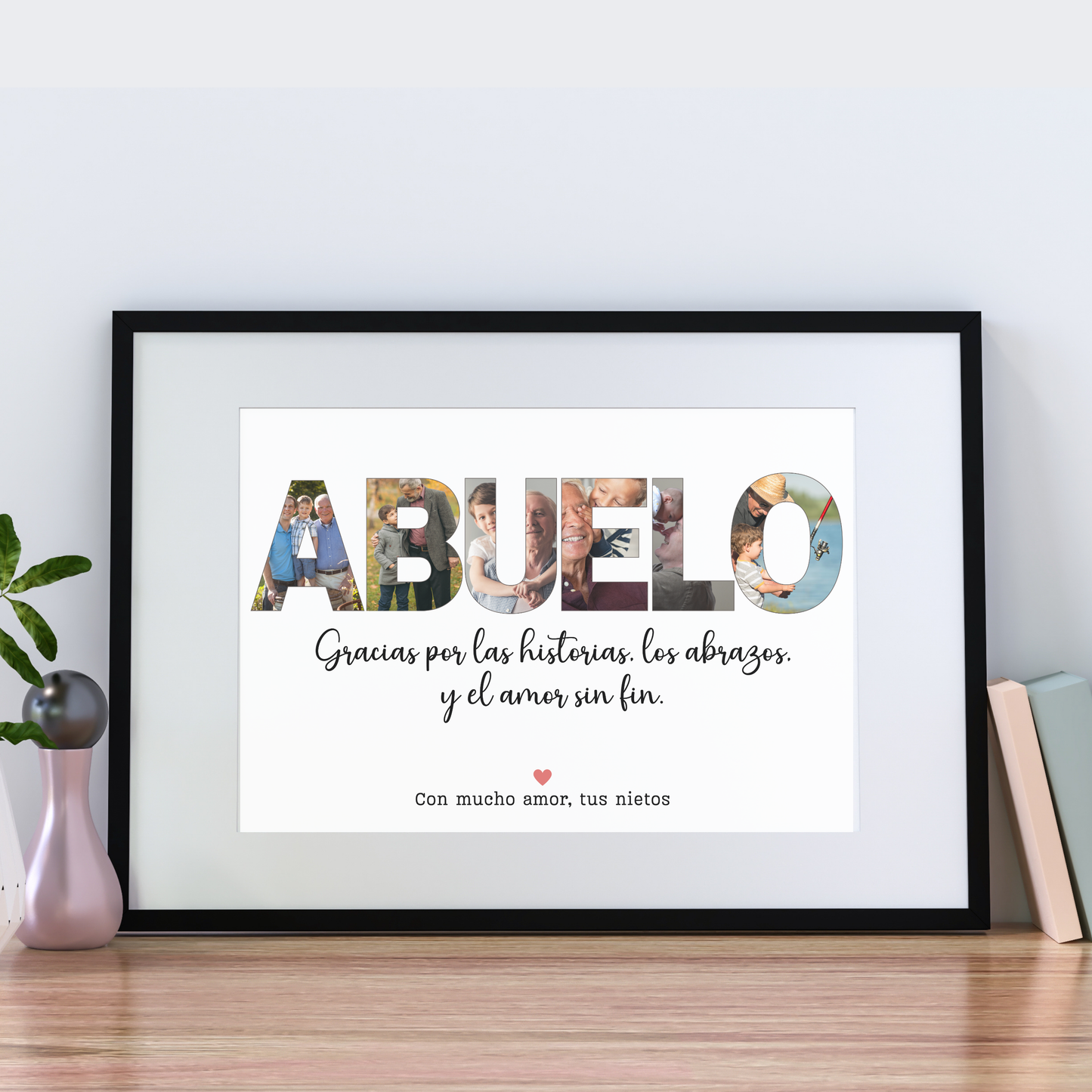 Custom Abuelo Photo Collage Printable, Personalized Grandpa Gift from Grandkids