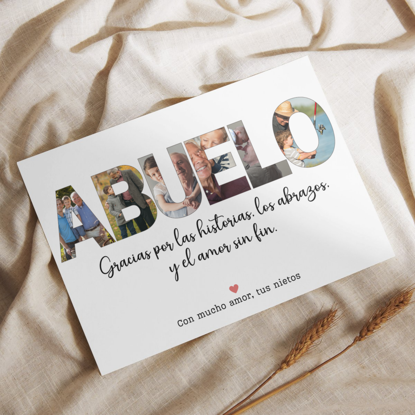 Custom Abuelo Photo Collage Printable, Personalized Grandpa Gift from Grandkids