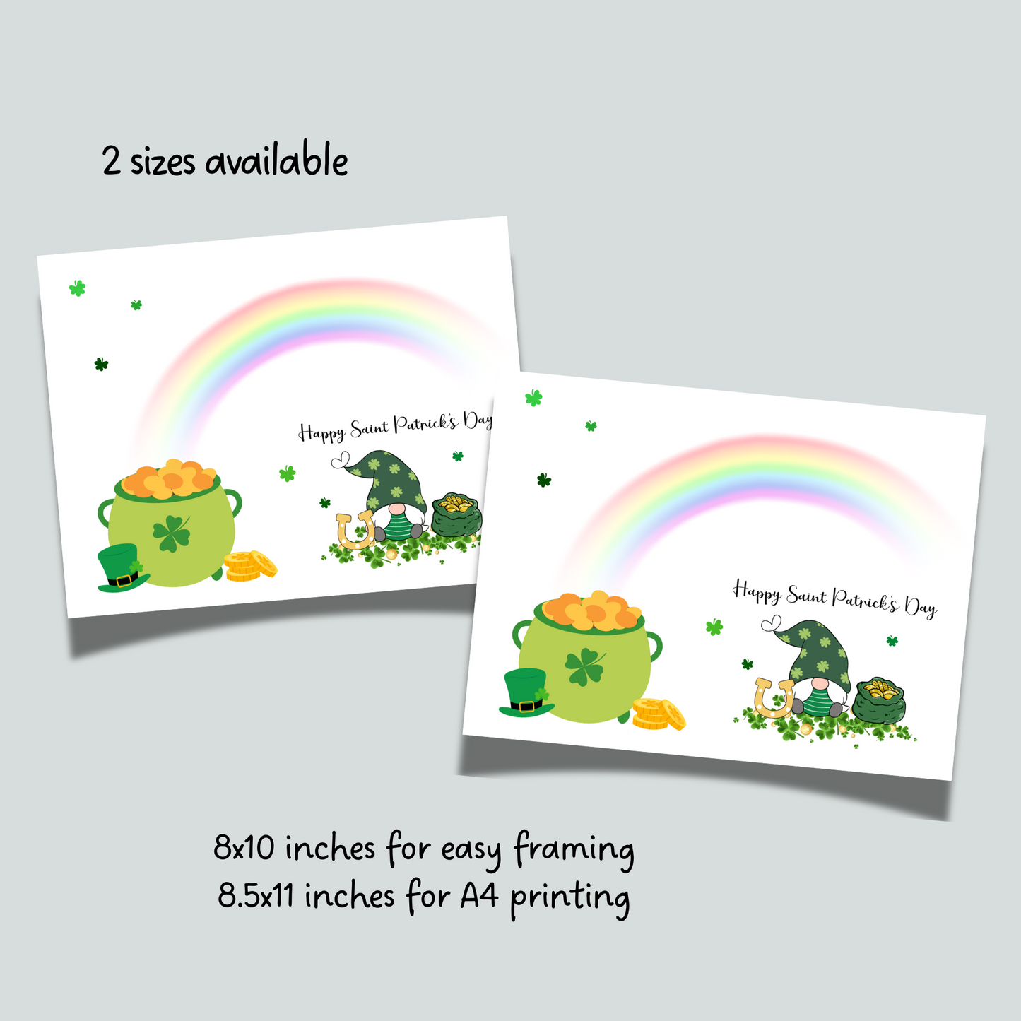 St Patricks Day Handprint Craft Printable, DIY St. Pattys Art Keepsake for Kids Baby Toddler Activity