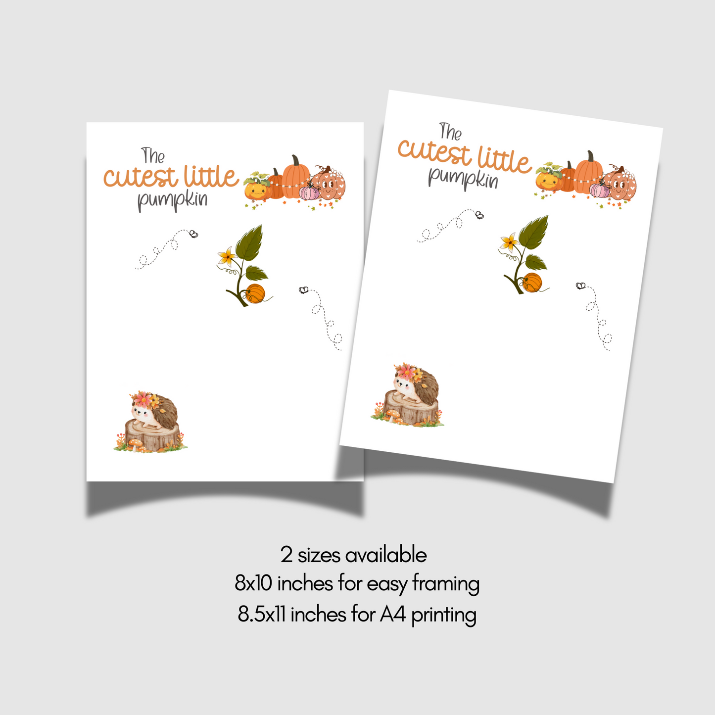 Pumpkin Footprint Craft Printable, Fall Autumn Activity DIY Art for Kids