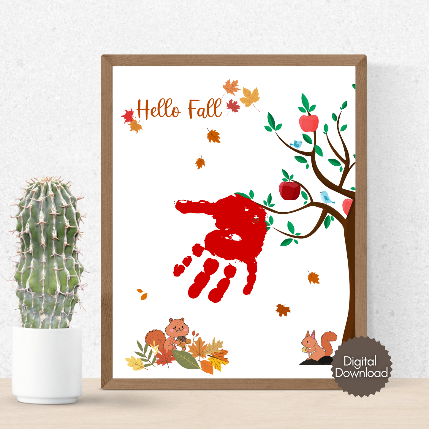 Hello Fall Handprint Crafts, DIY Autumn Art Activity for Kids