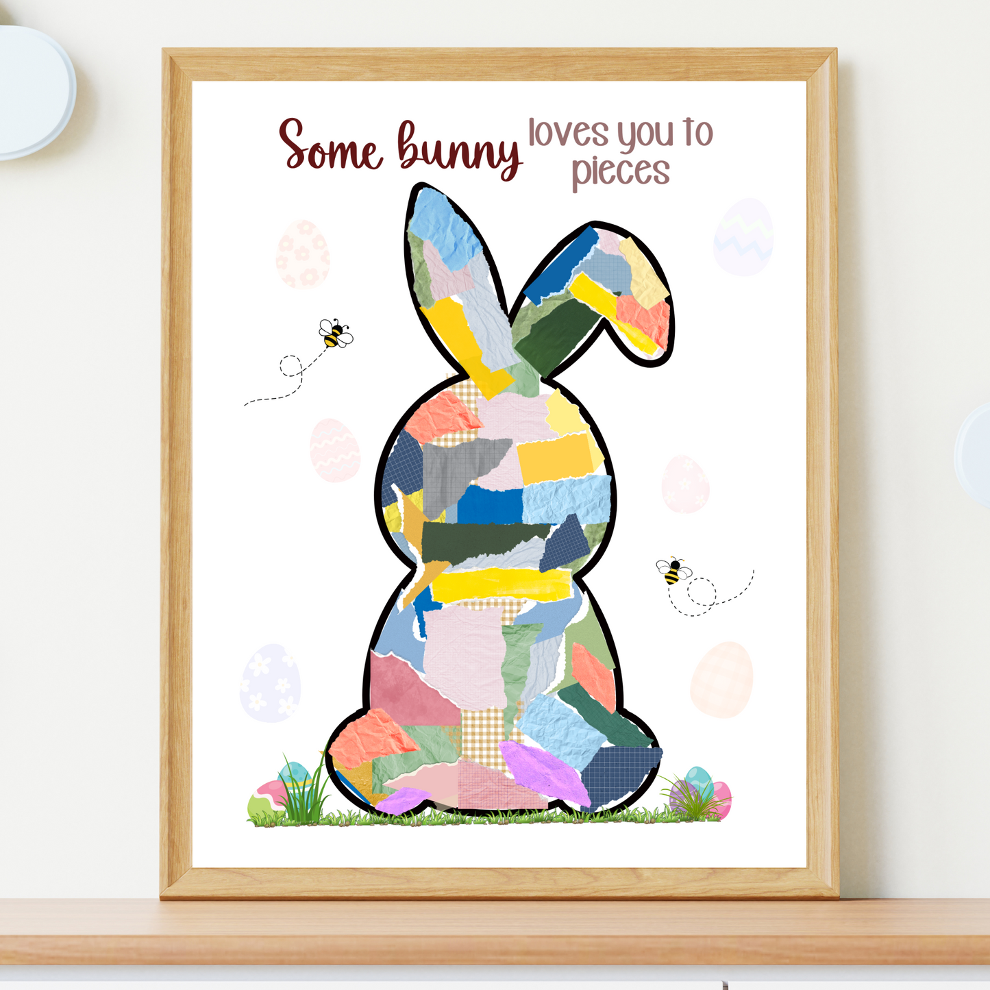 Easter Bunny Crafts for Kids Printable DIY Torn Paper Art Activity Daycare Preschool Kindergarten Classroom Homeschool Toddler