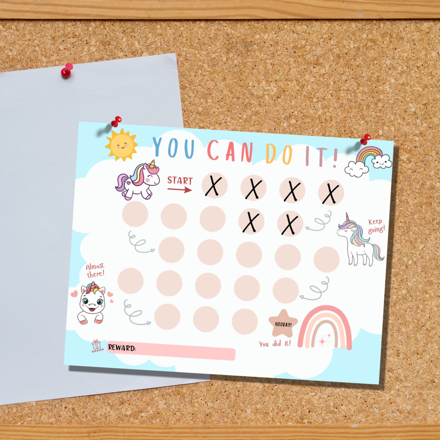Unicorn Reward Chart For Kids, Printable Behavior Sticker Chore Chart