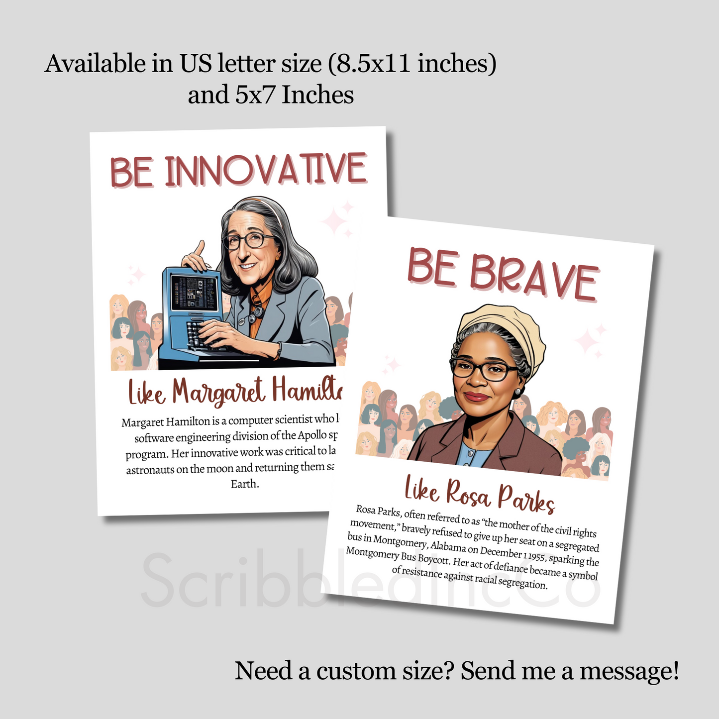 Womens History Month Posters Printable March Bulletin Board for Kids Adult Office Decor