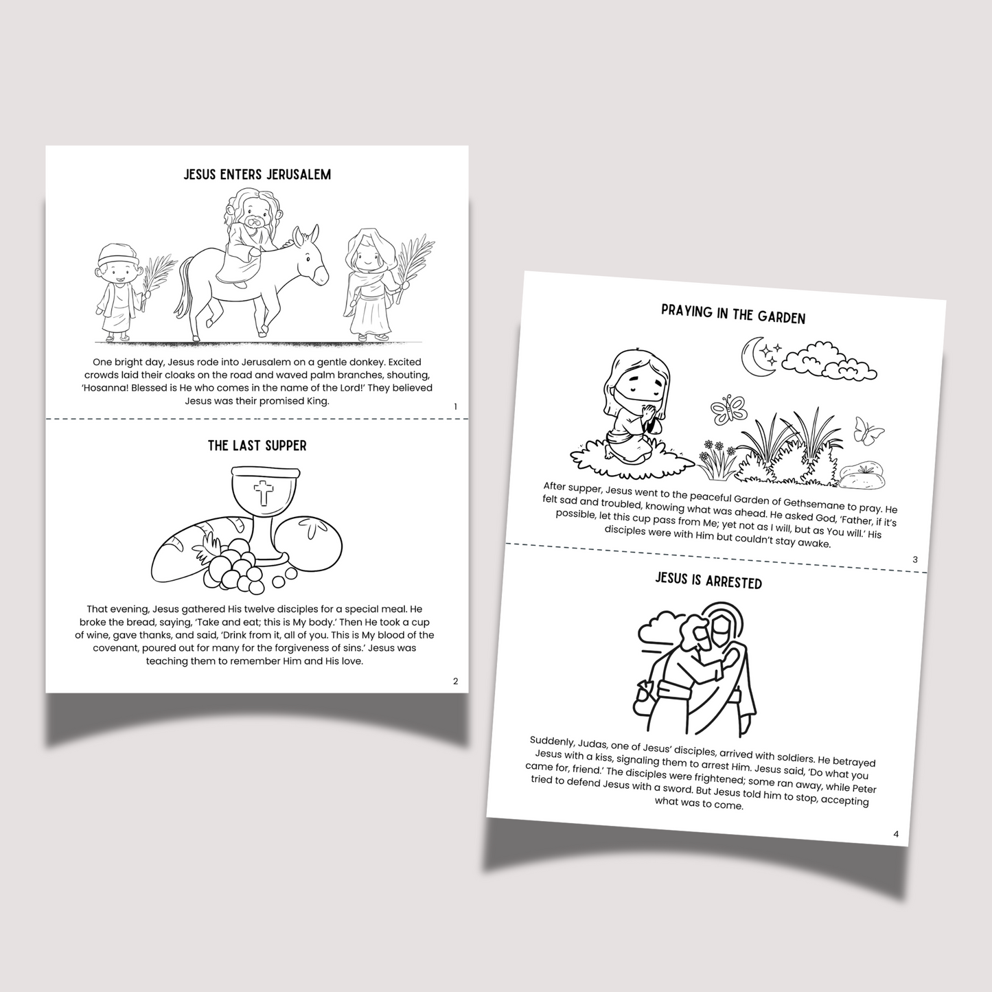 Easter Story for Kids Printable, Preschool Bible Lesson Sunday School Craft Church Religious Christian Mini Book Homeschool Activity