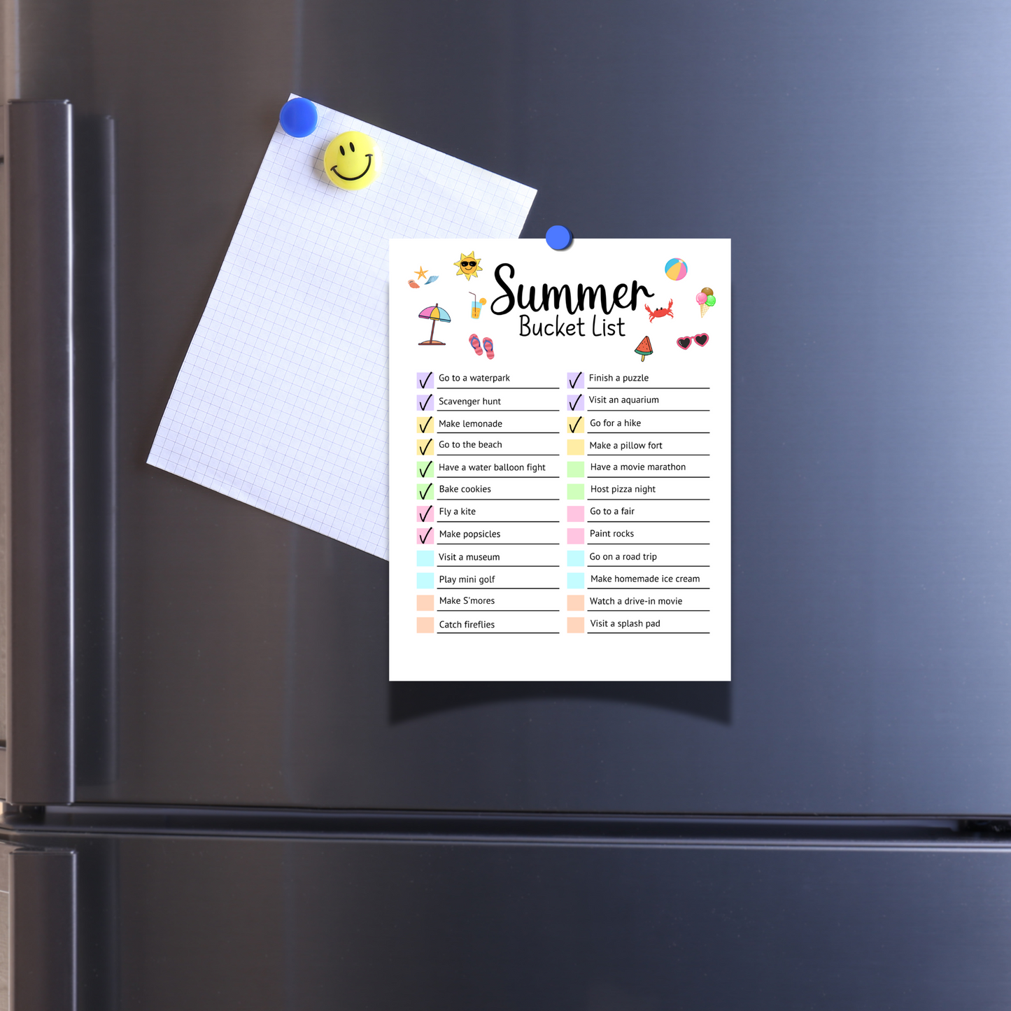 Summer Bucket List Printable, Editable Activities For Kids