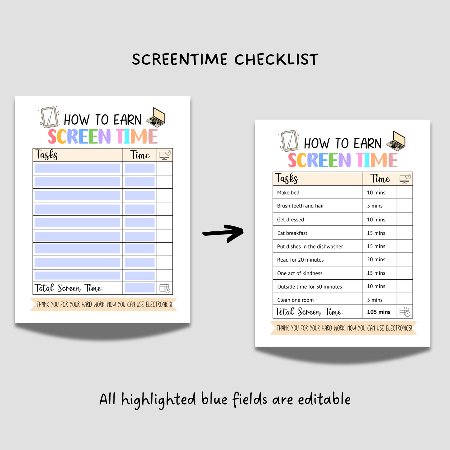 Editable School Planner Kids Printable, Back To School Bundle