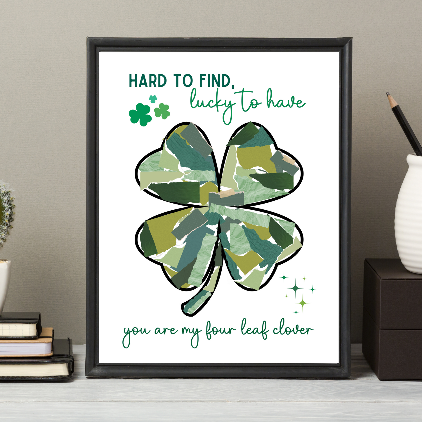 St Patricks Day Shamrock Craft Printable, DIY Clover Paper Art March Template for Kids Baby Toddler Child Nursery Activity Preschool Daycare
