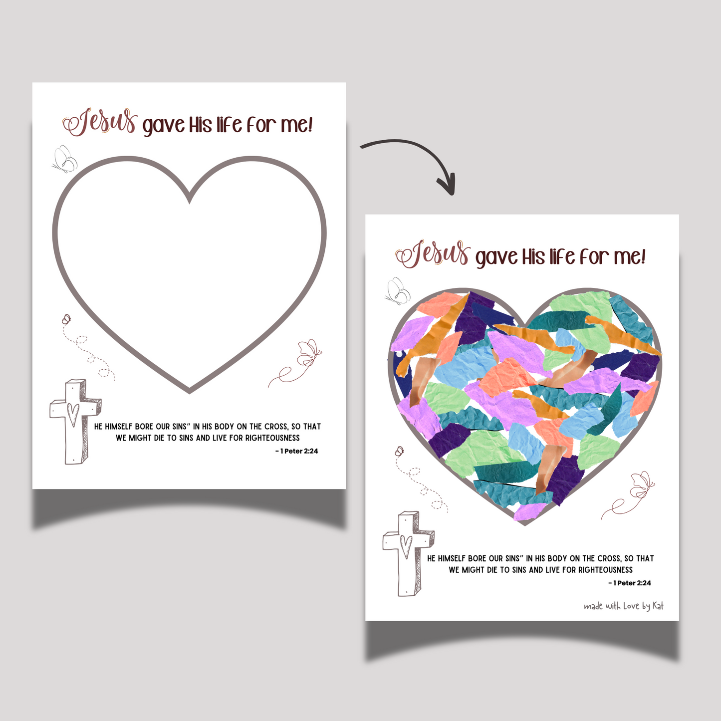 Easter Paper Craft Printable, DIY Christian Art for Kids Sunday School Church Preschool Toddler Activity Bible Lesson