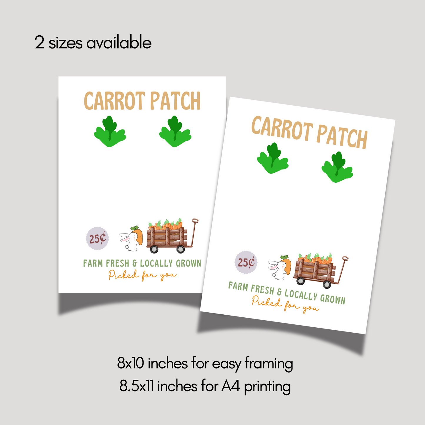 Carrot Patch Easter Footprint Craft for Kids Printable, DIY Spring Feet Art Activity Keepsake Farm Sign Personalized Gift from Baby Toddler