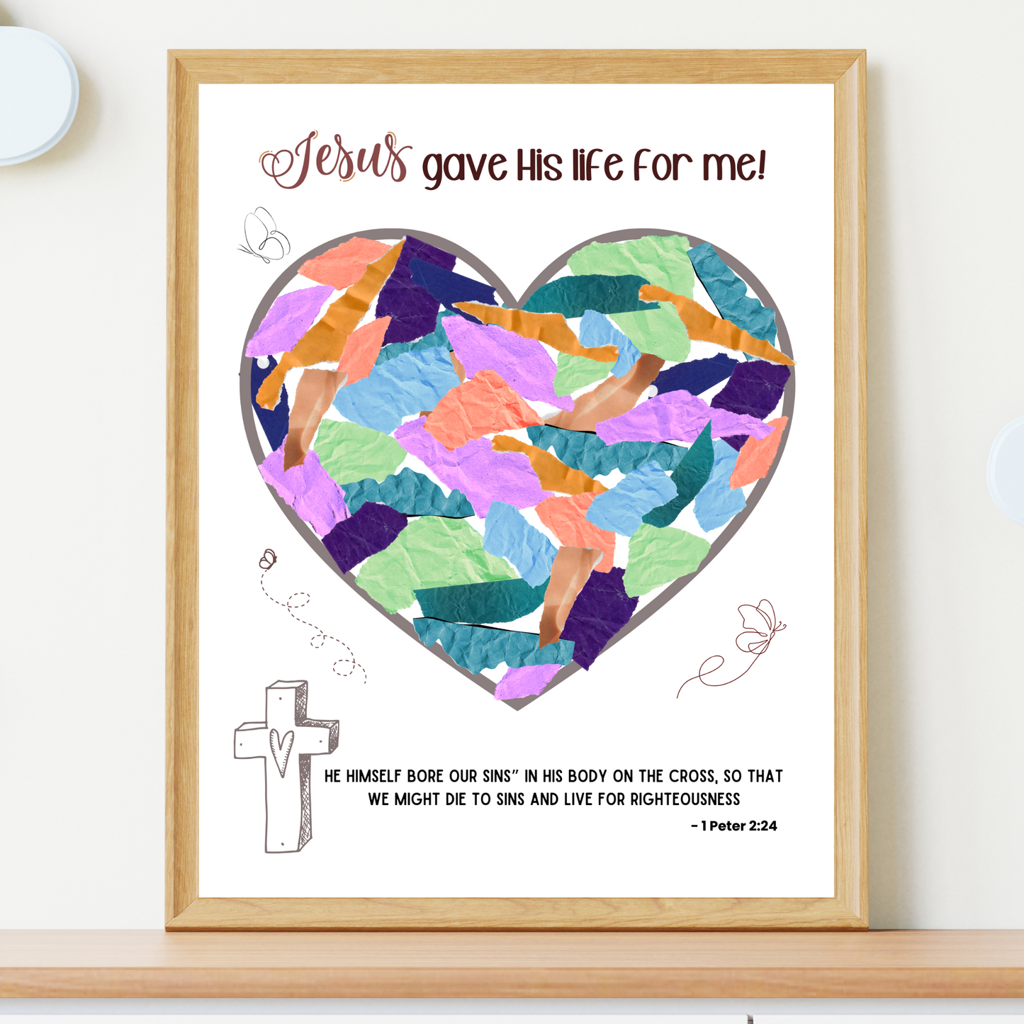 Easter Paper Craft Printable, DIY Christian Art for Kids Sunday School Church Preschool Toddler Activity Bible Lesson