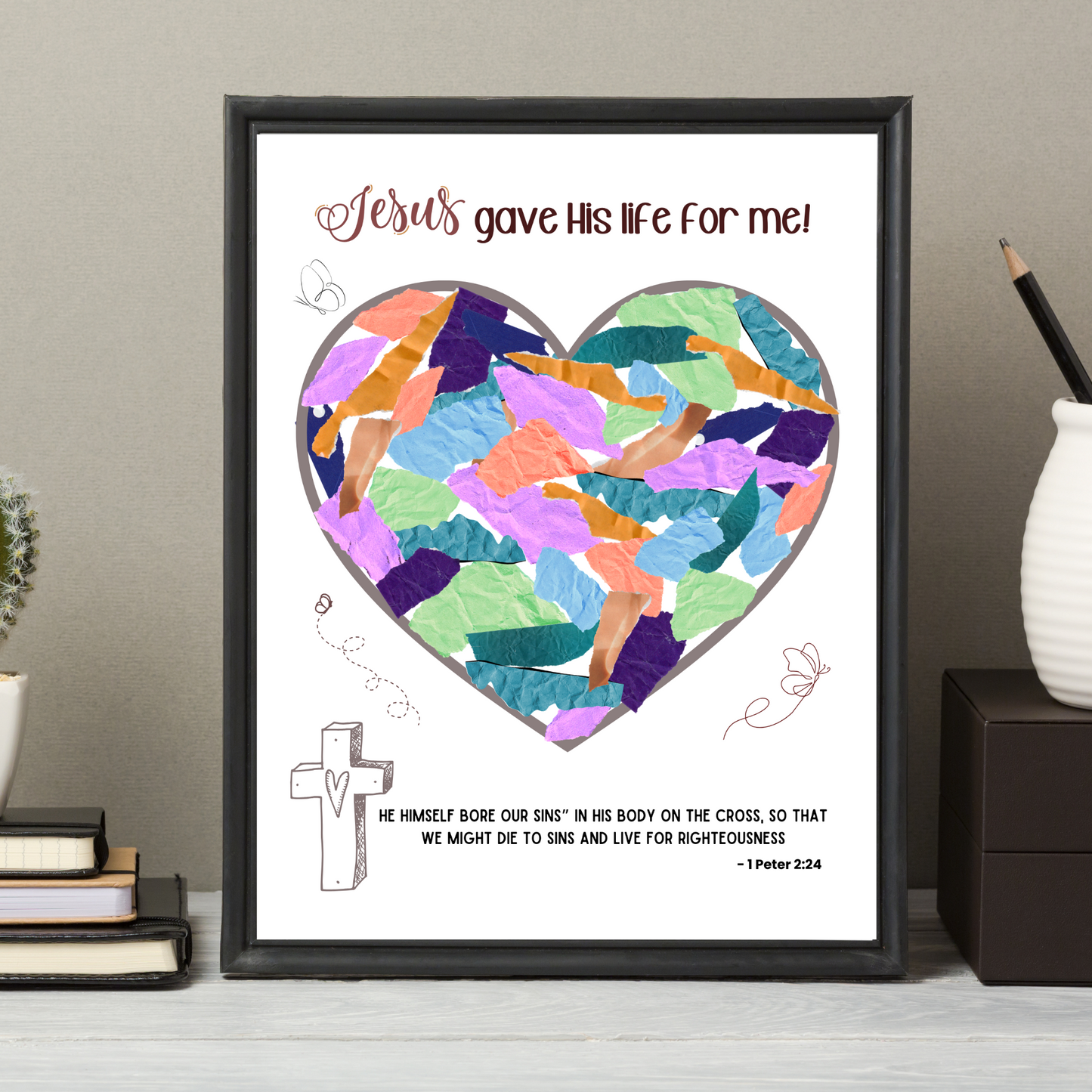 Easter Paper Craft Printable, DIY Christian Art for Kids Sunday School Church Preschool Toddler Activity Bible Lesson