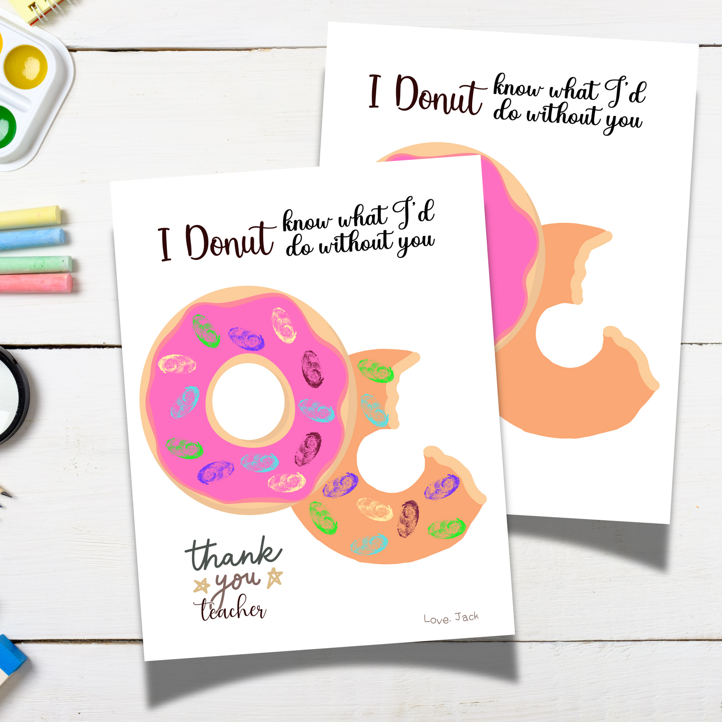 Teacher Appreciation Fingeprint Craft Kids Printable, DIY End of Year Gift Keepsake Hand Art for Pre-K Kindergarten Preschool End Of School (Copy)