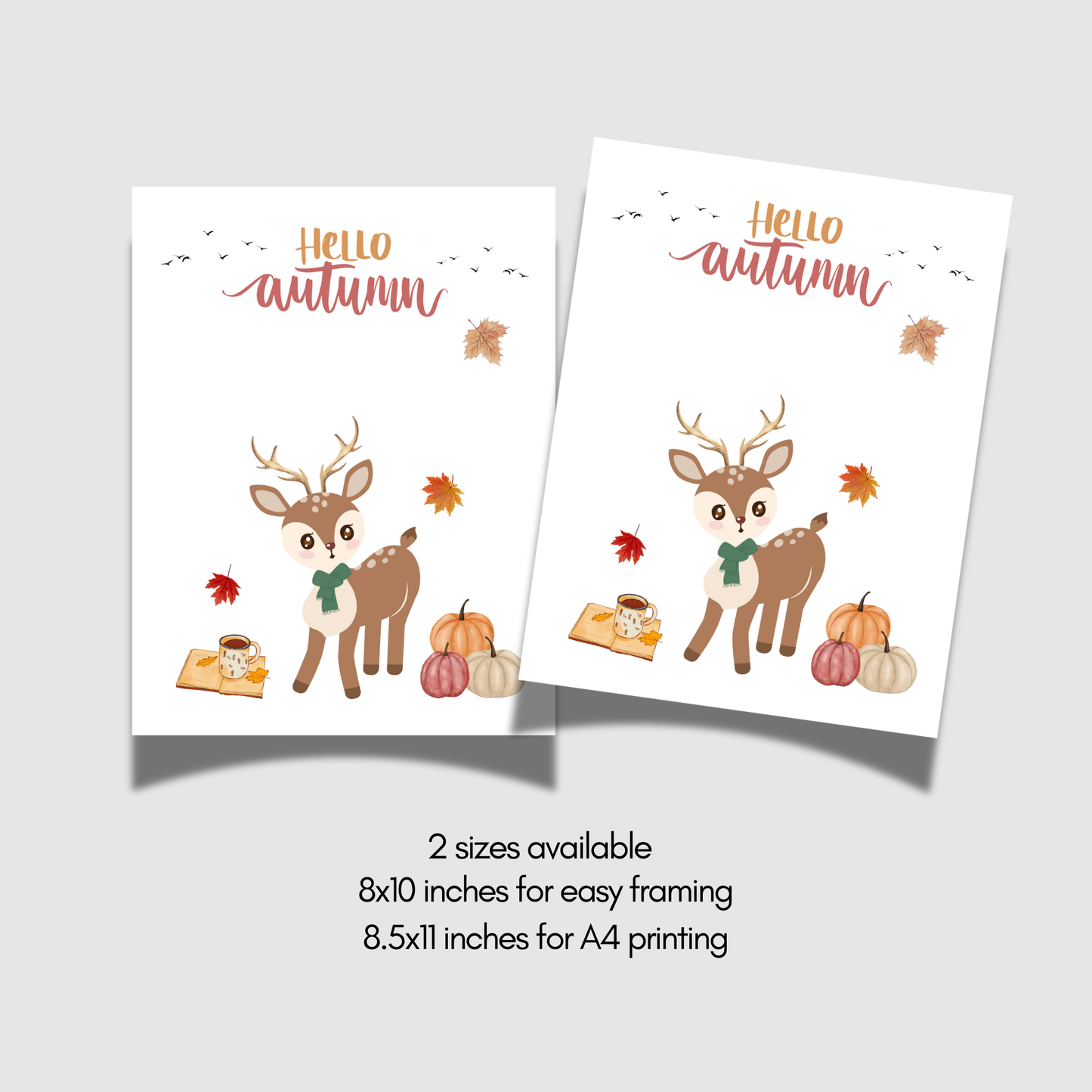 Fall Handprint Craft Printable, Autumn Activity DIY Deer Art for Kids