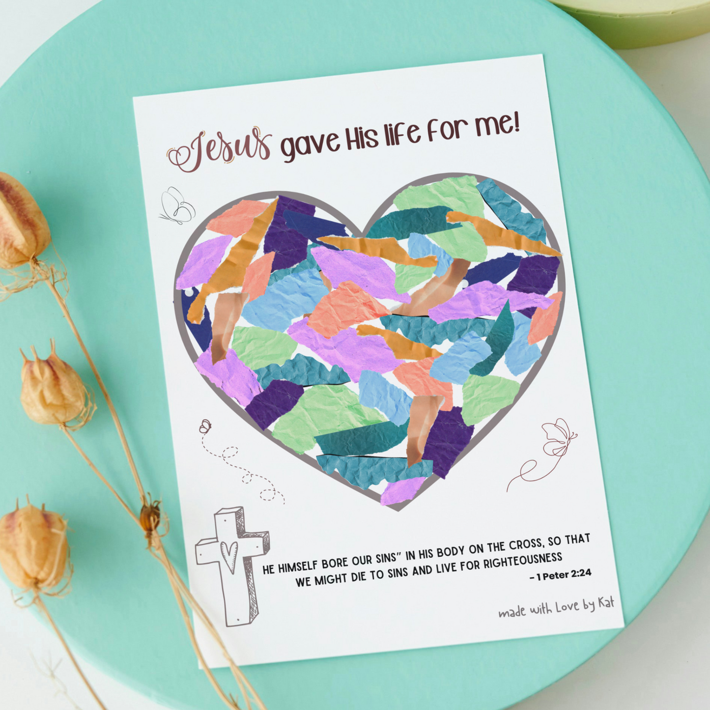 Easter Paper Craft Printable, DIY Christian Art for Kids Sunday School Church Preschool Toddler Activity Bible Lesson
