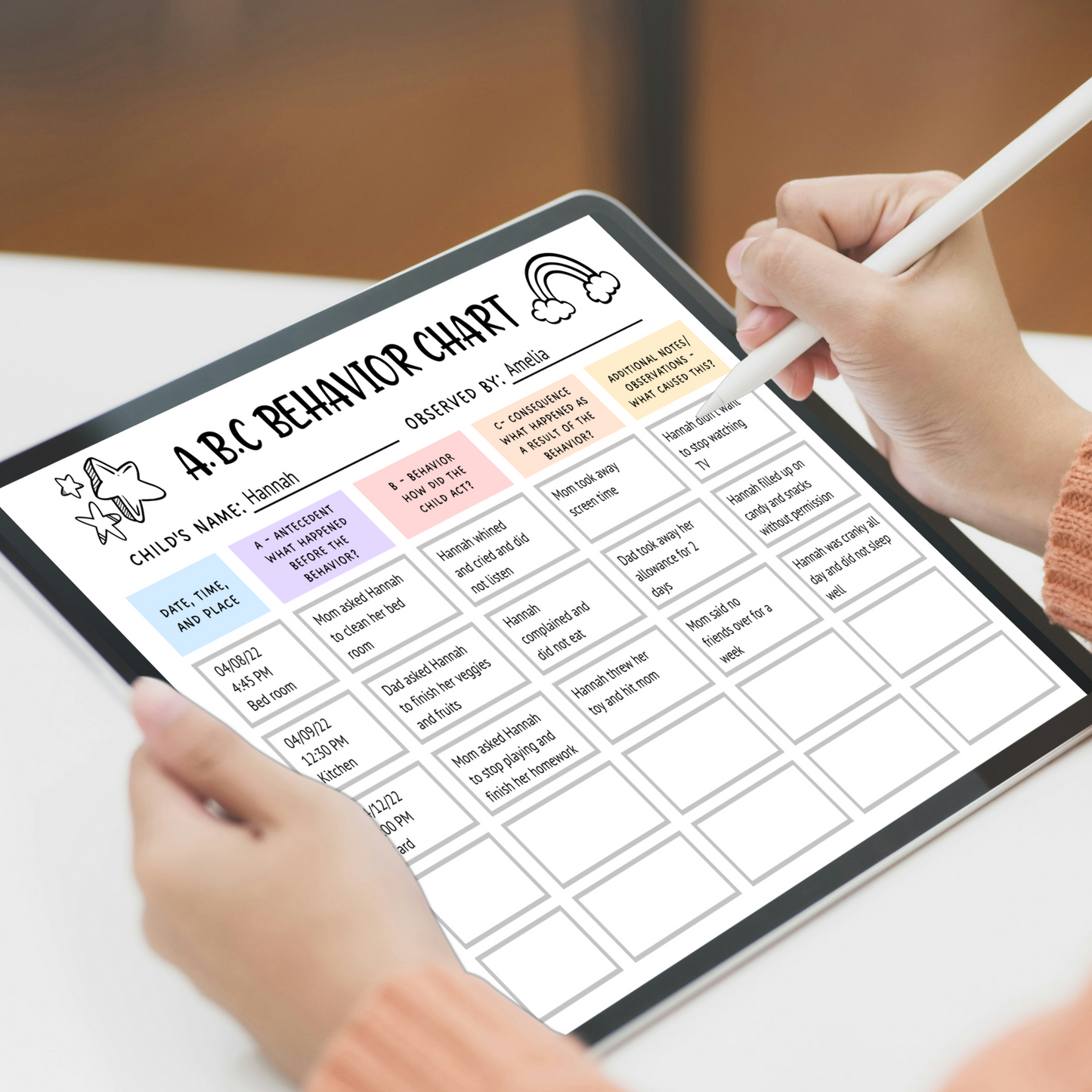 Editable Behavior Consequence Chart For Kids, Printable Toddler Behavior Management