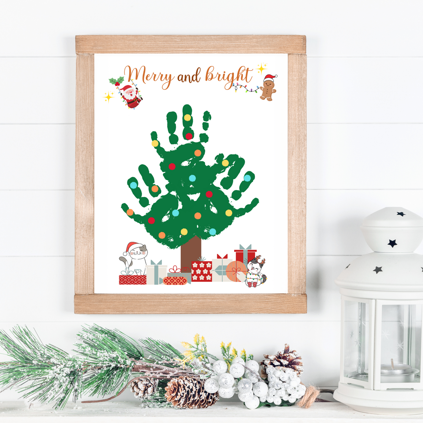 Christmas Handprint Footprint Art & Crafts Printable For Baby, Toddler, Kids