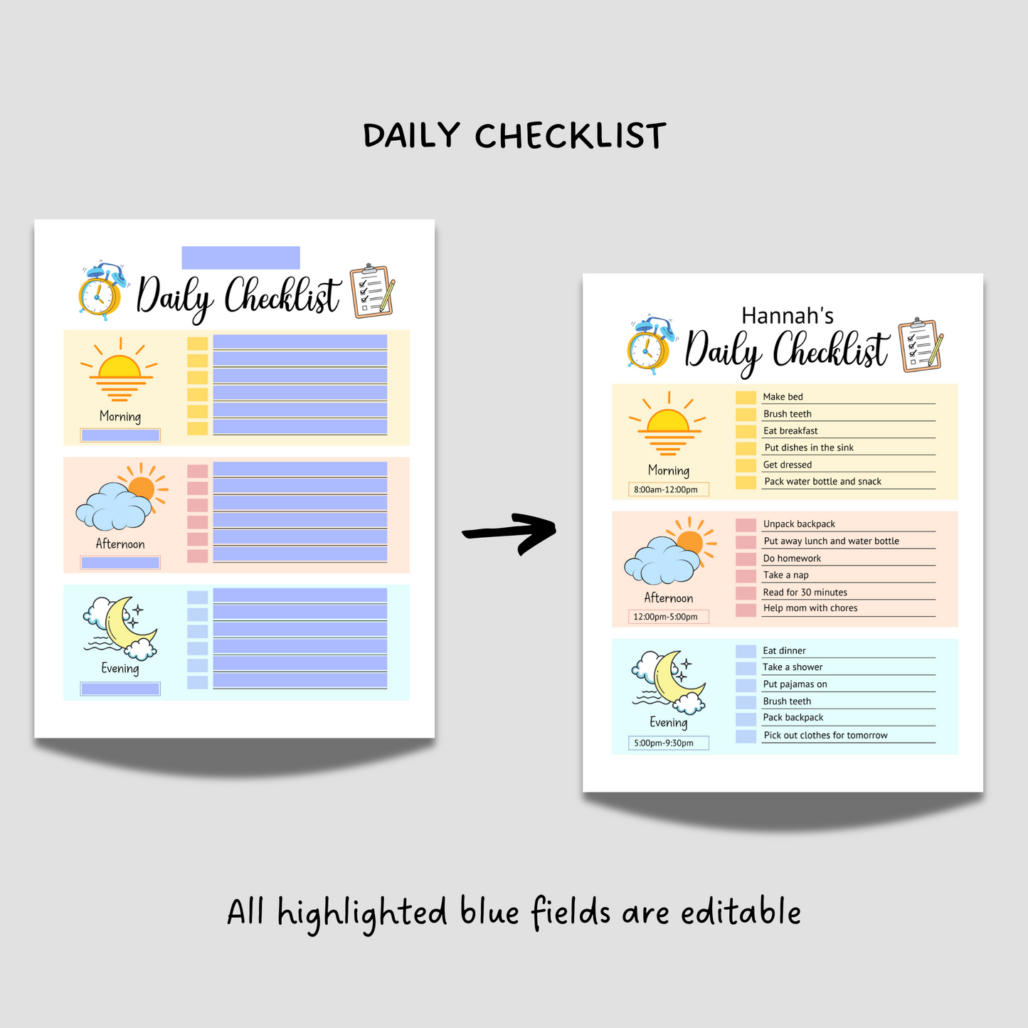 Editable School Planner Kids Printable, Back To School Bundle