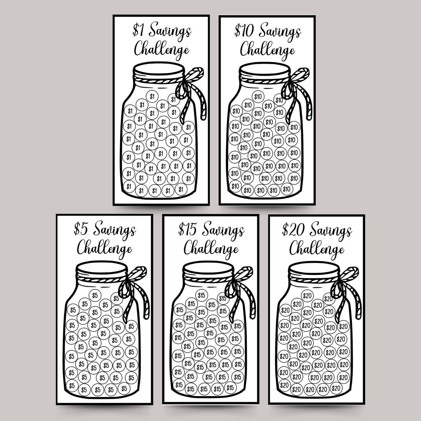 Mini Money Savings Challenge Tracker Printable, A6 Budget Binders Envelope Insert