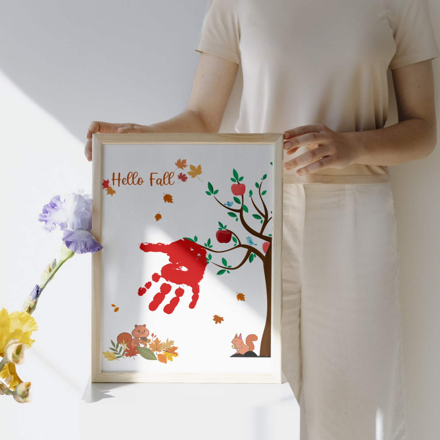 Hello Fall Handprint Crafts, DIY Autumn Art Activity for Kids