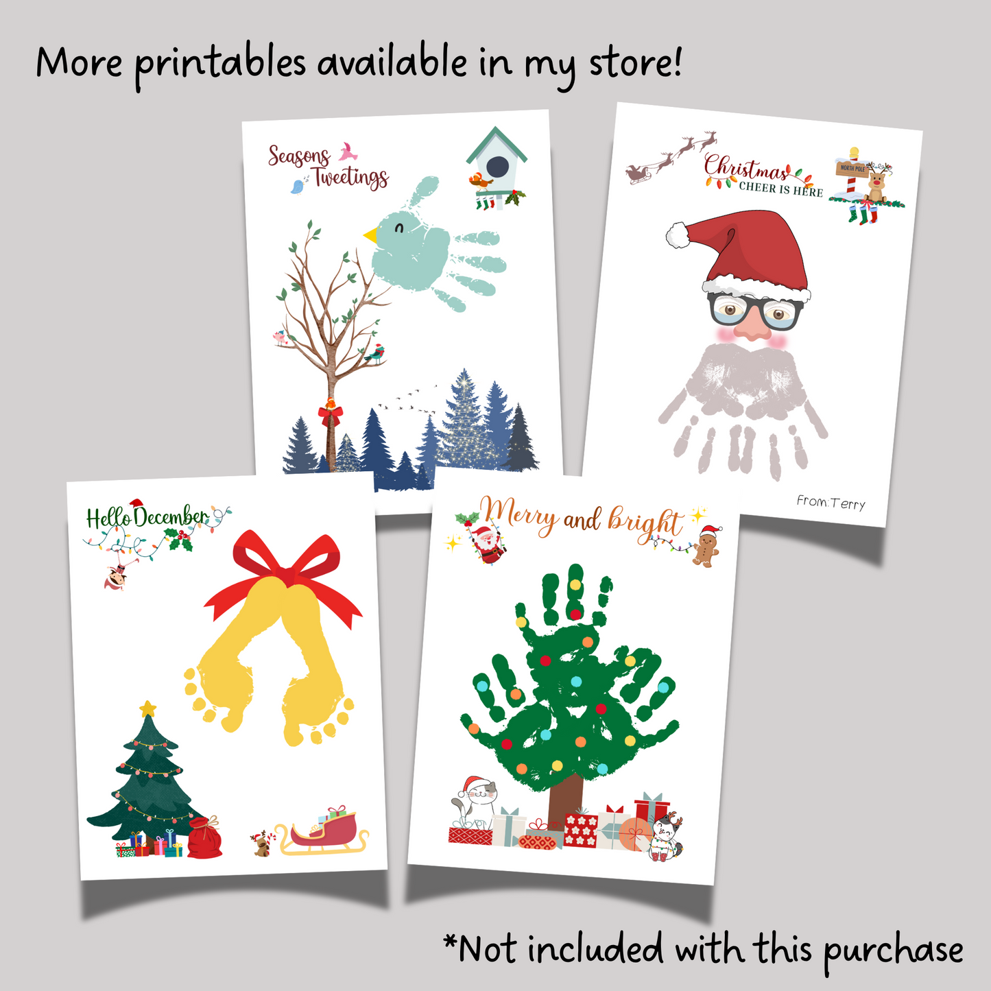 Christmas Handprint Reindeer Craft Printable, DIY Holiday Art