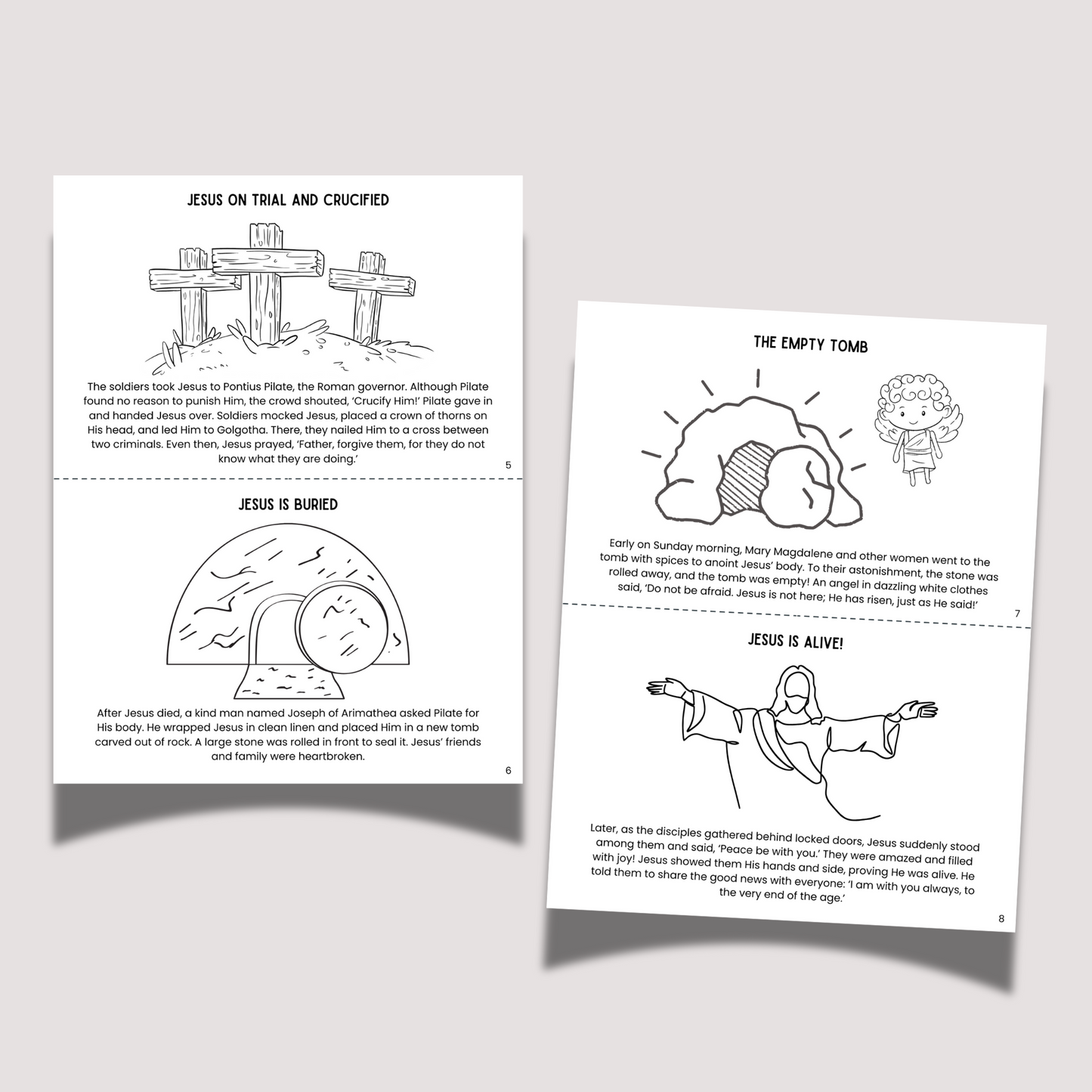 Easter Story for Kids Printable, Preschool Bible Lesson Sunday School Craft Church Religious Christian Mini Book Homeschool Activity