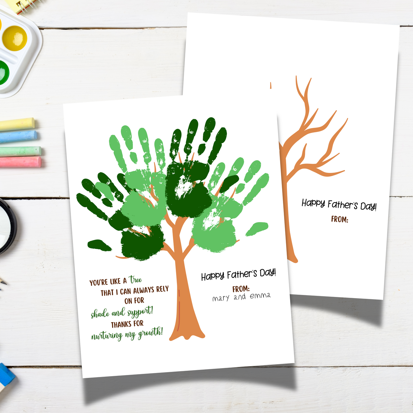 Fathers Day Handprint Craft for Kids Printable, DIY Dad Card Tree Art Activity Personalized Birthday Gift from Baby Toddler Preschool Daycare