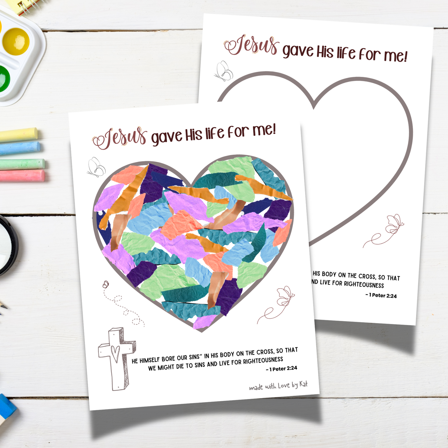 Easter Paper Craft Printable, DIY Christian Art for Kids Sunday School Church Preschool Toddler Activity Bible Lesson