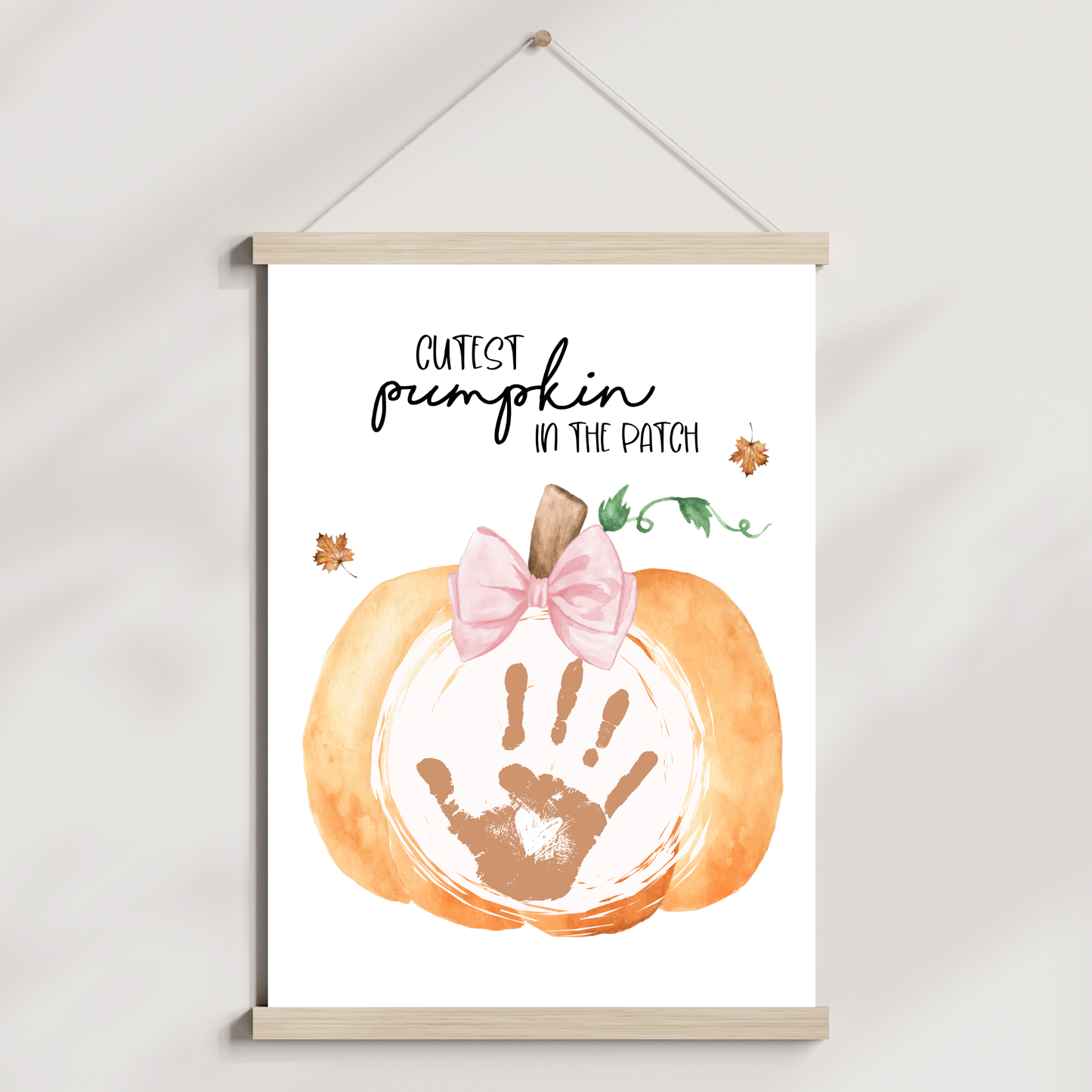 Fall Handprint Craft Printable, Autumn Activity DIY Pumpkin Art for Kids