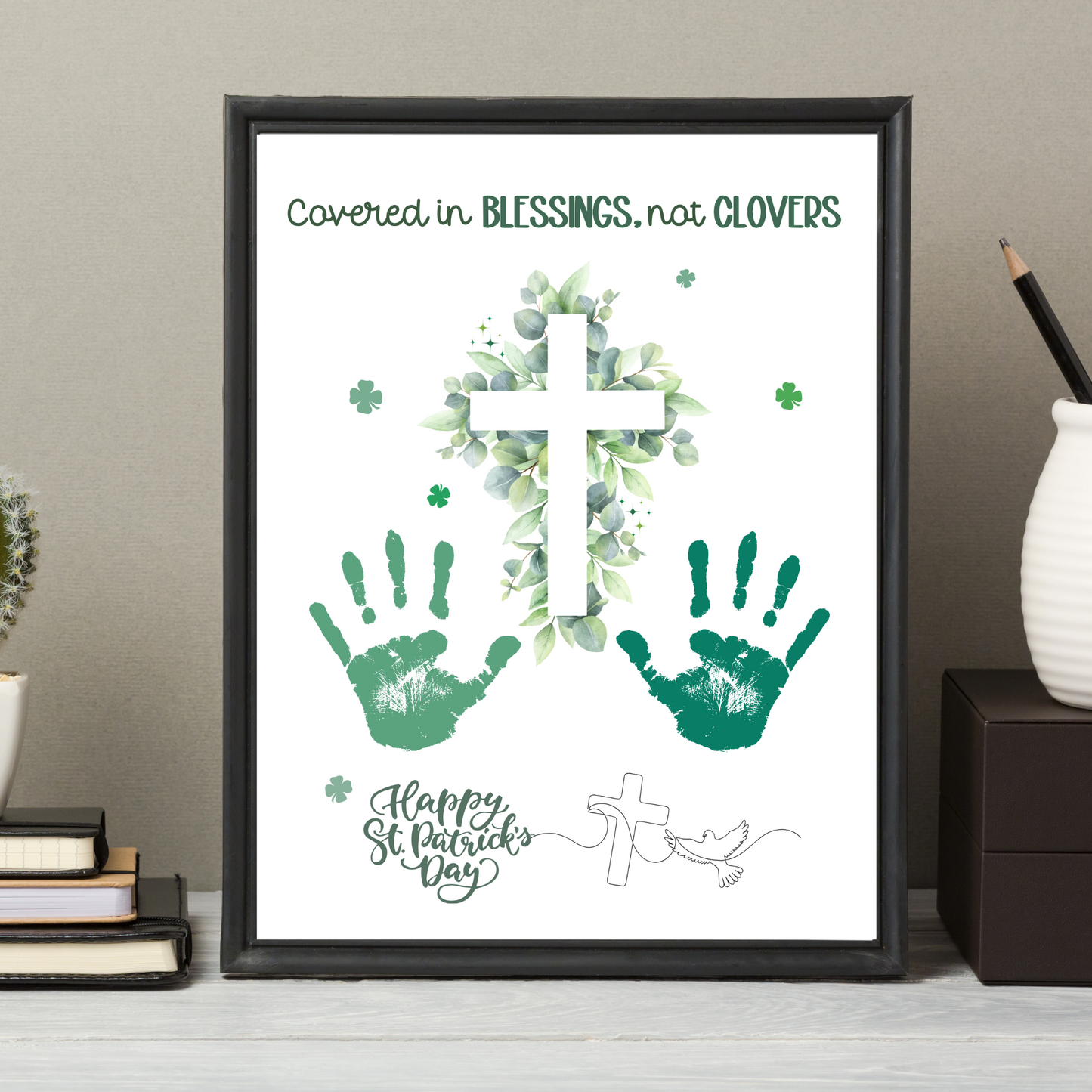St. Patricks Day Christian Handprint Craft Printable, DIY Bible Art Keepsake for Sunday School Church Kids Activity Preschool