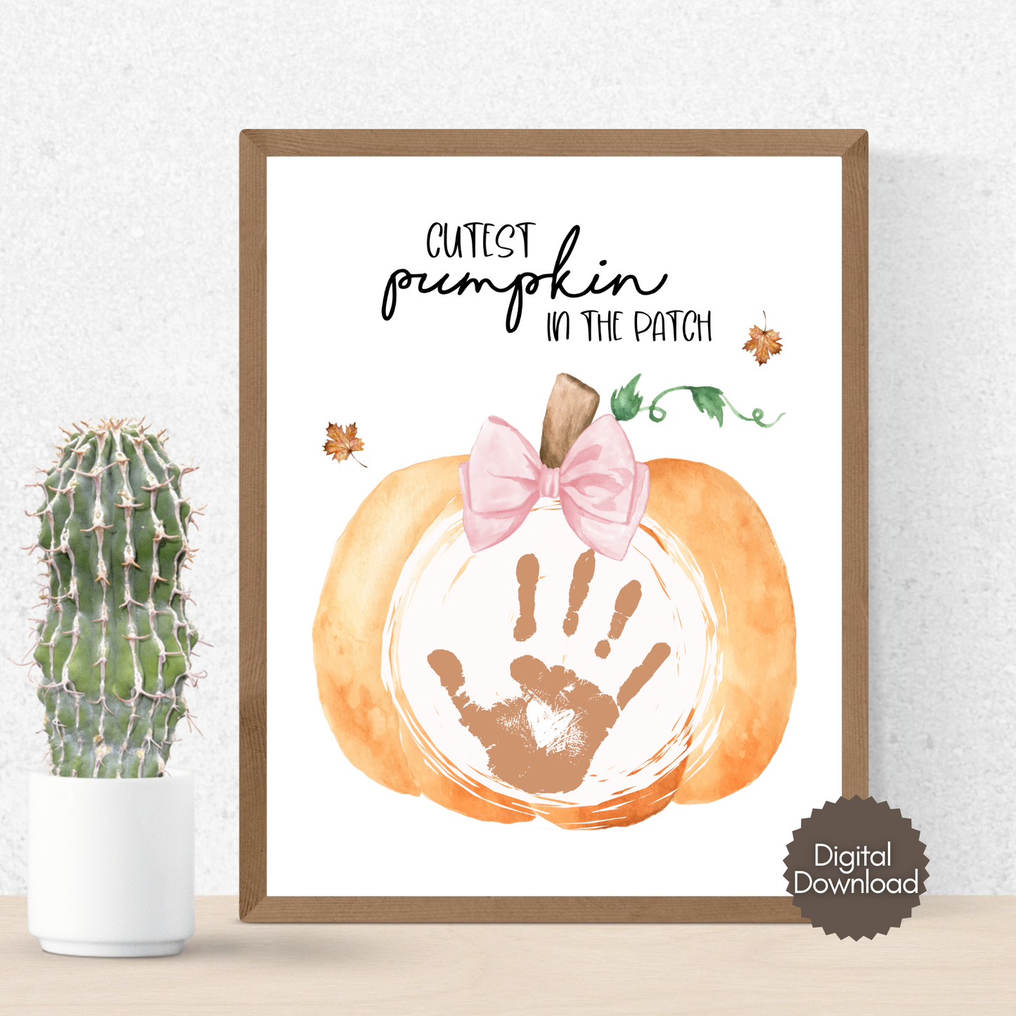 Fall Handprint Craft Printable, Autumn Activity DIY Pumpkin Art for Kids