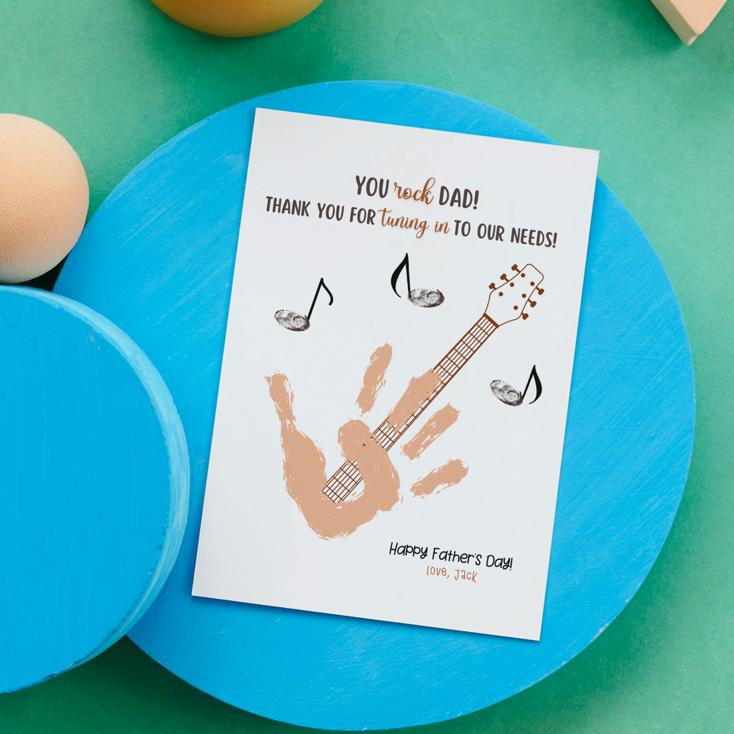 Father's Day Handprint Craft for Kids Printable DIY Dad Card Art Activity Personalized Birthday Gift from Baby Toddler Preschool Daycare