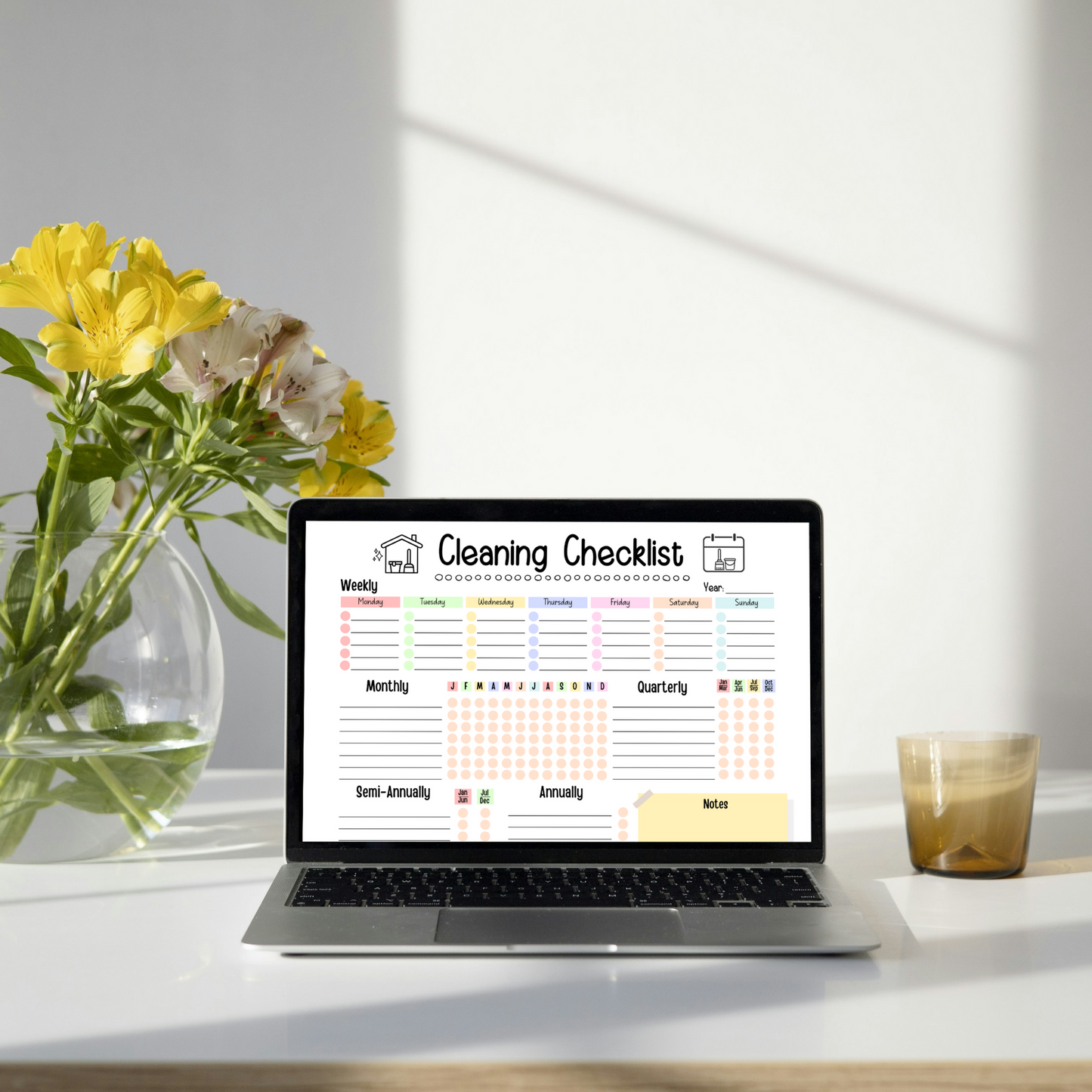 Household Planner Printable, Cleaning Checklist, Meal Planner, Bill Tracker