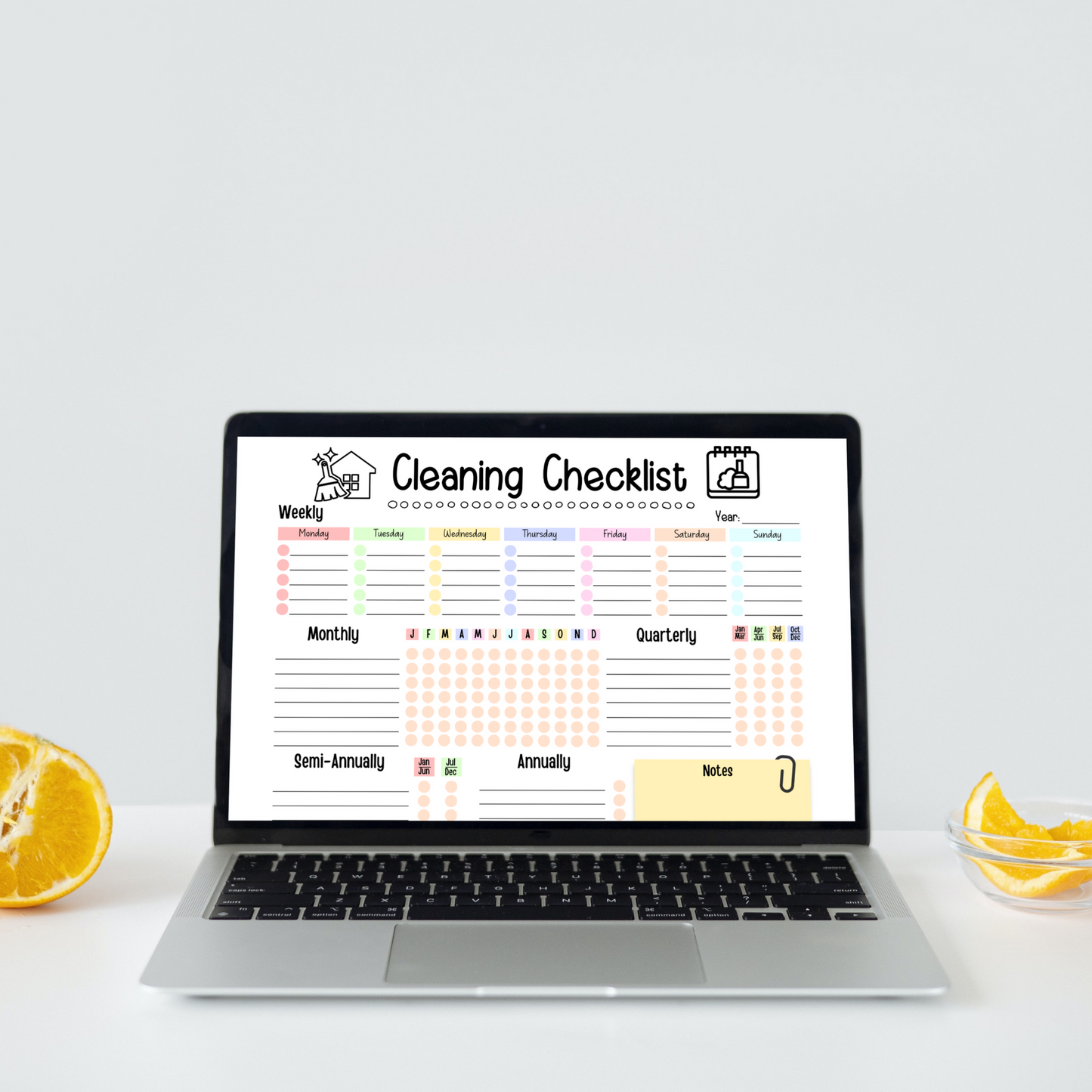 Editable Family Chore Chart, Printable Cleaning Schedule, Digital Planner Checklist