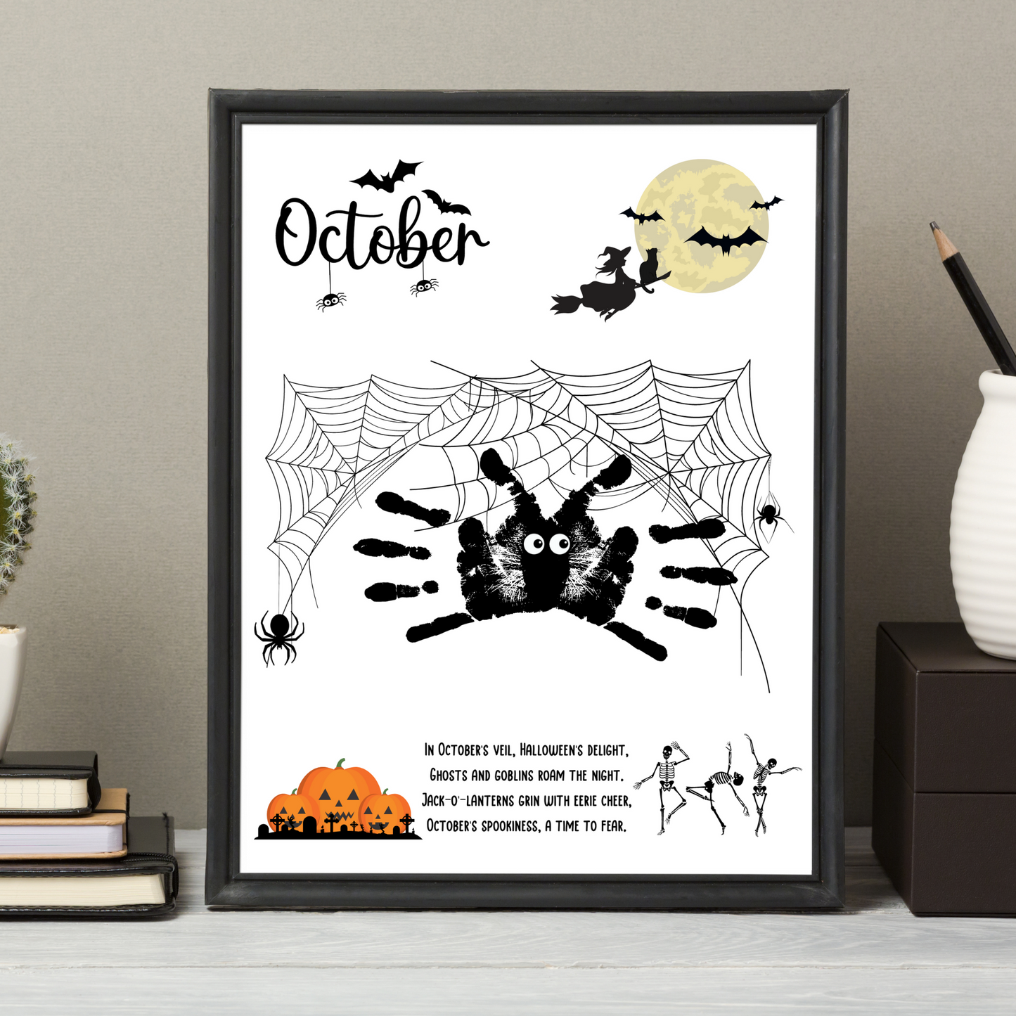 Handprint Memory Book Printable, DIY Footprint Art Kids Activity, Monthly Keepsake Craft
