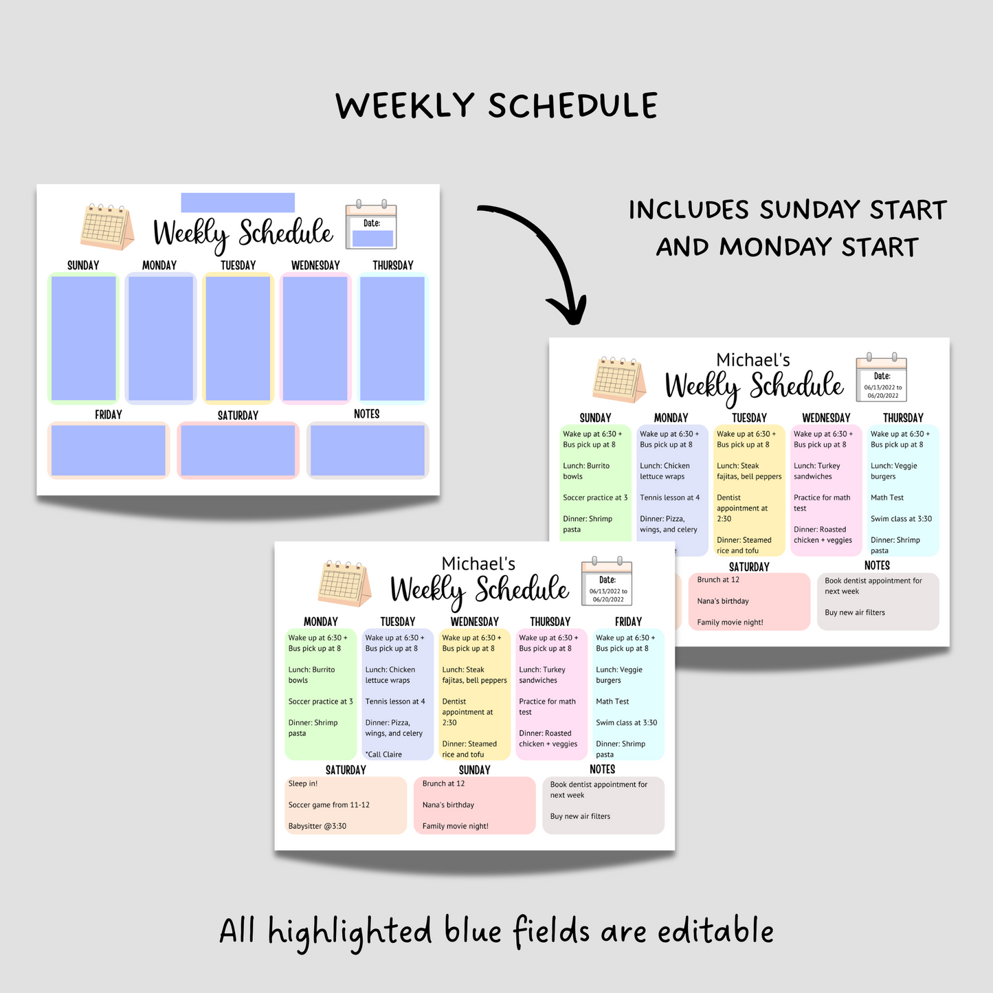 Editable School Planner Kids Printable, Back To School Bundle