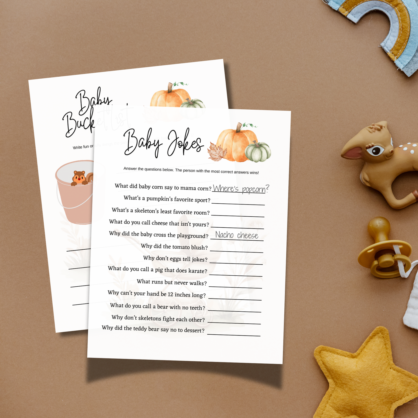 Pumpkin Baby Shower Games Printable, Fall Party Activity