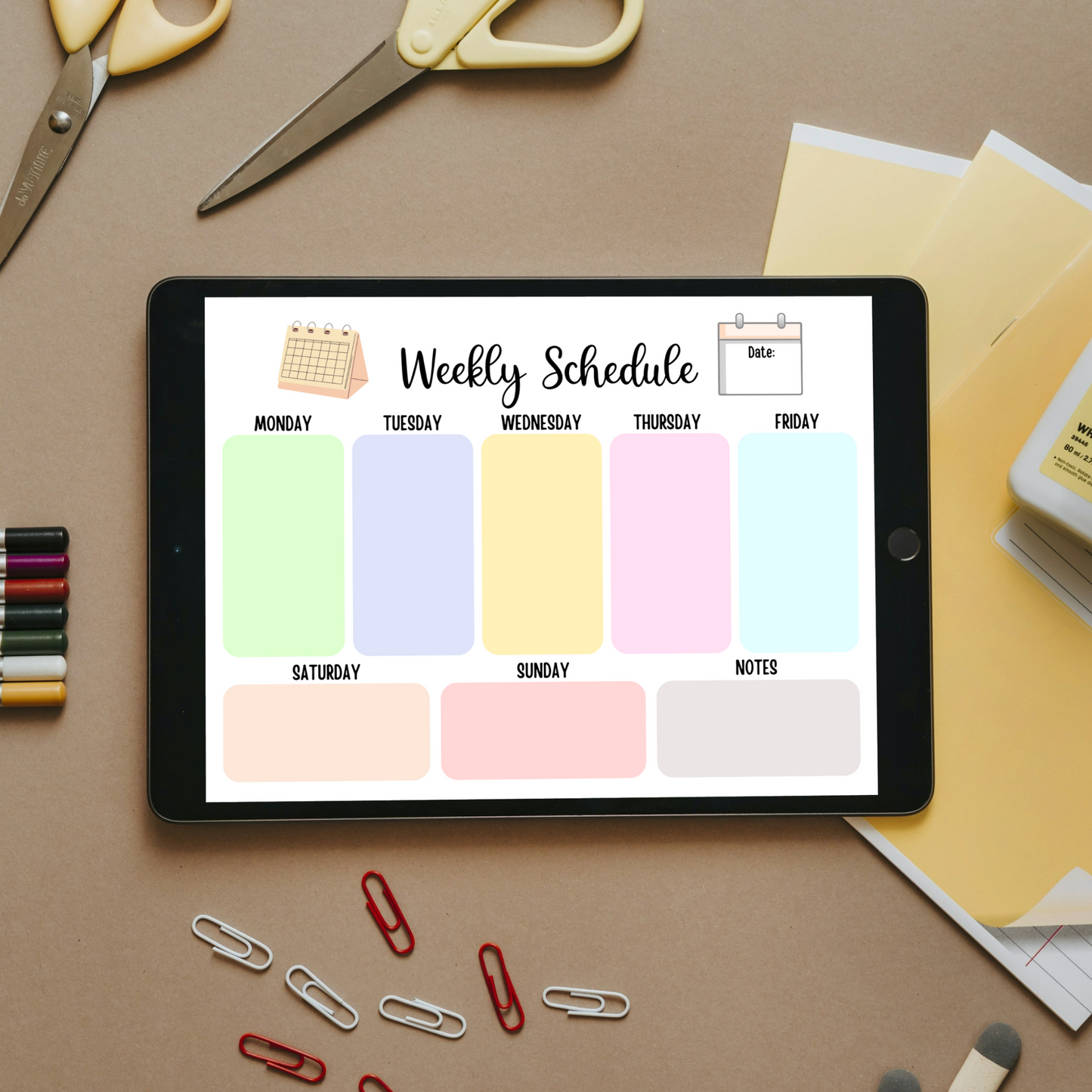 Kids Weekly Planner Printable, Editable Weekly Schedule Chart